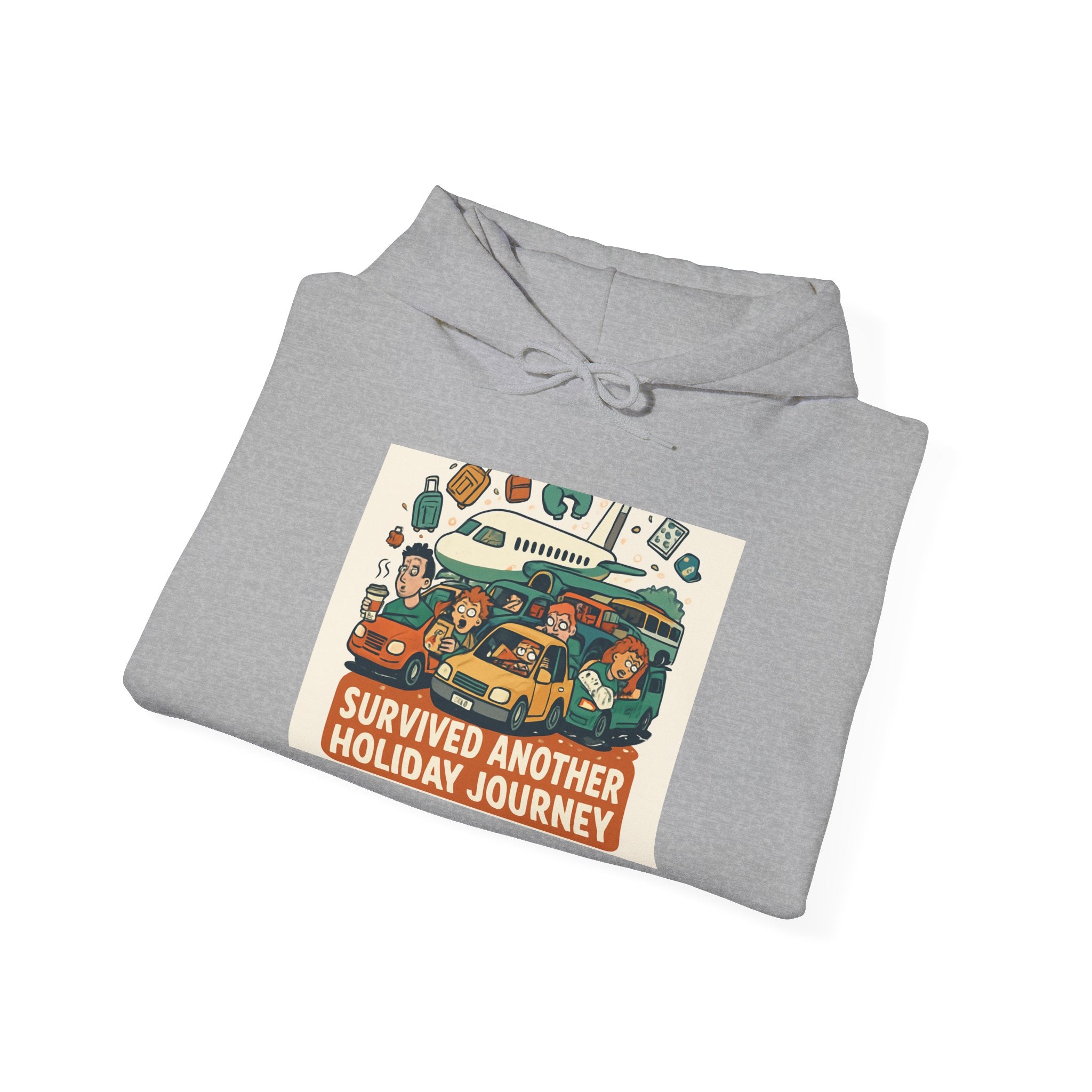 Holiday Roadtrip Hoodie — "Survived Another Holiday Journey" Retro Camper Sweatshirt
