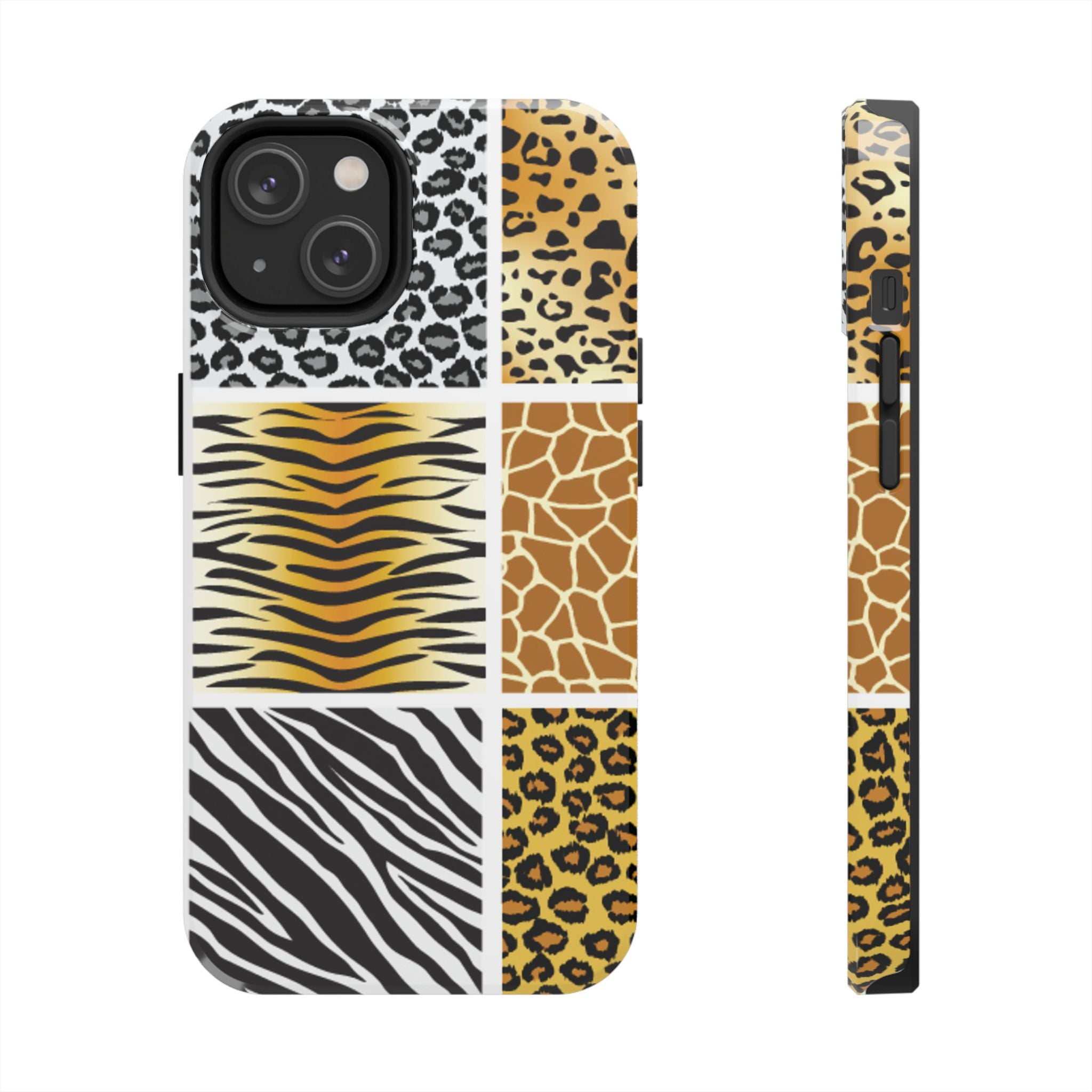 Wild Patchwork Tough Phone Case — Leopard, Zebra & Giraffe Animal Print