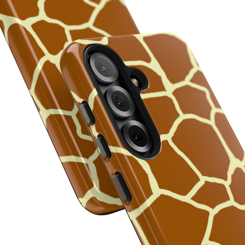 Giraffe Print Tough Phone Case — Durable Safari Animal Pattern Protective Cover