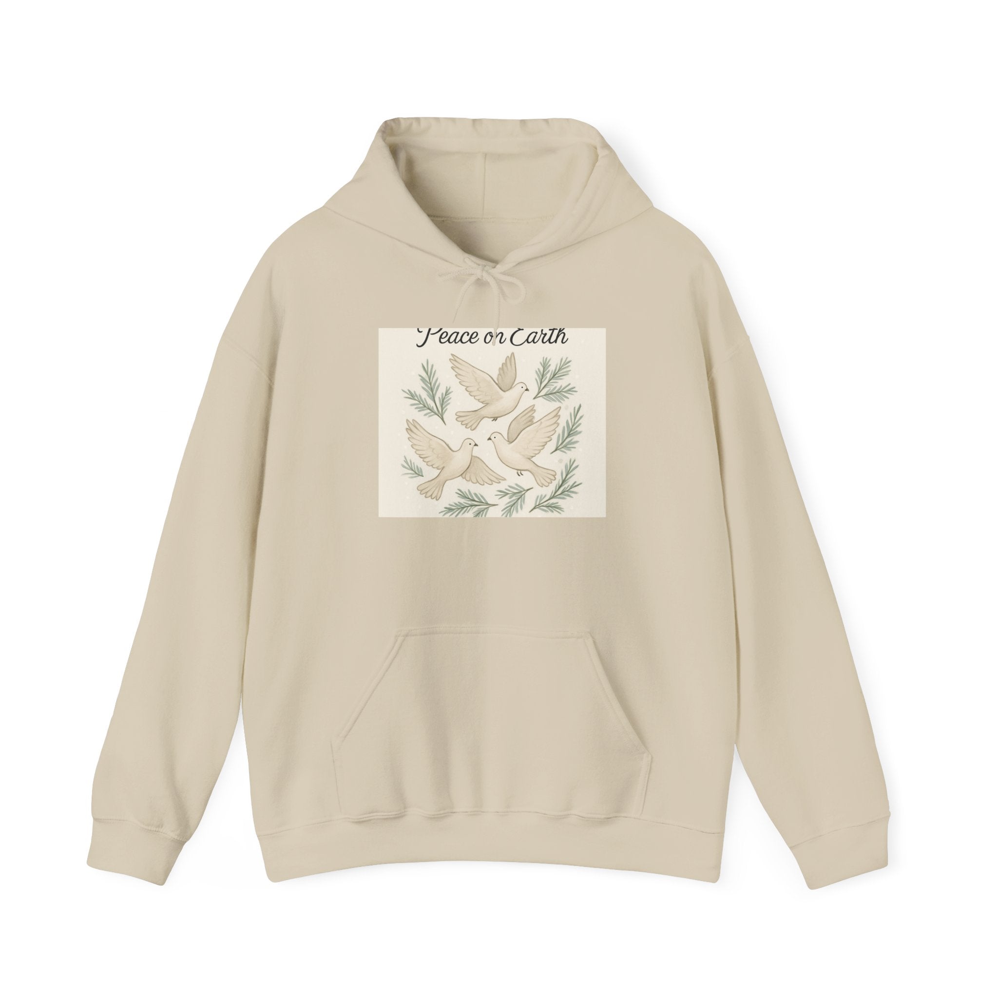 Peace on Earth Hoodie – Dove & Olive Branch Holiday Pullover