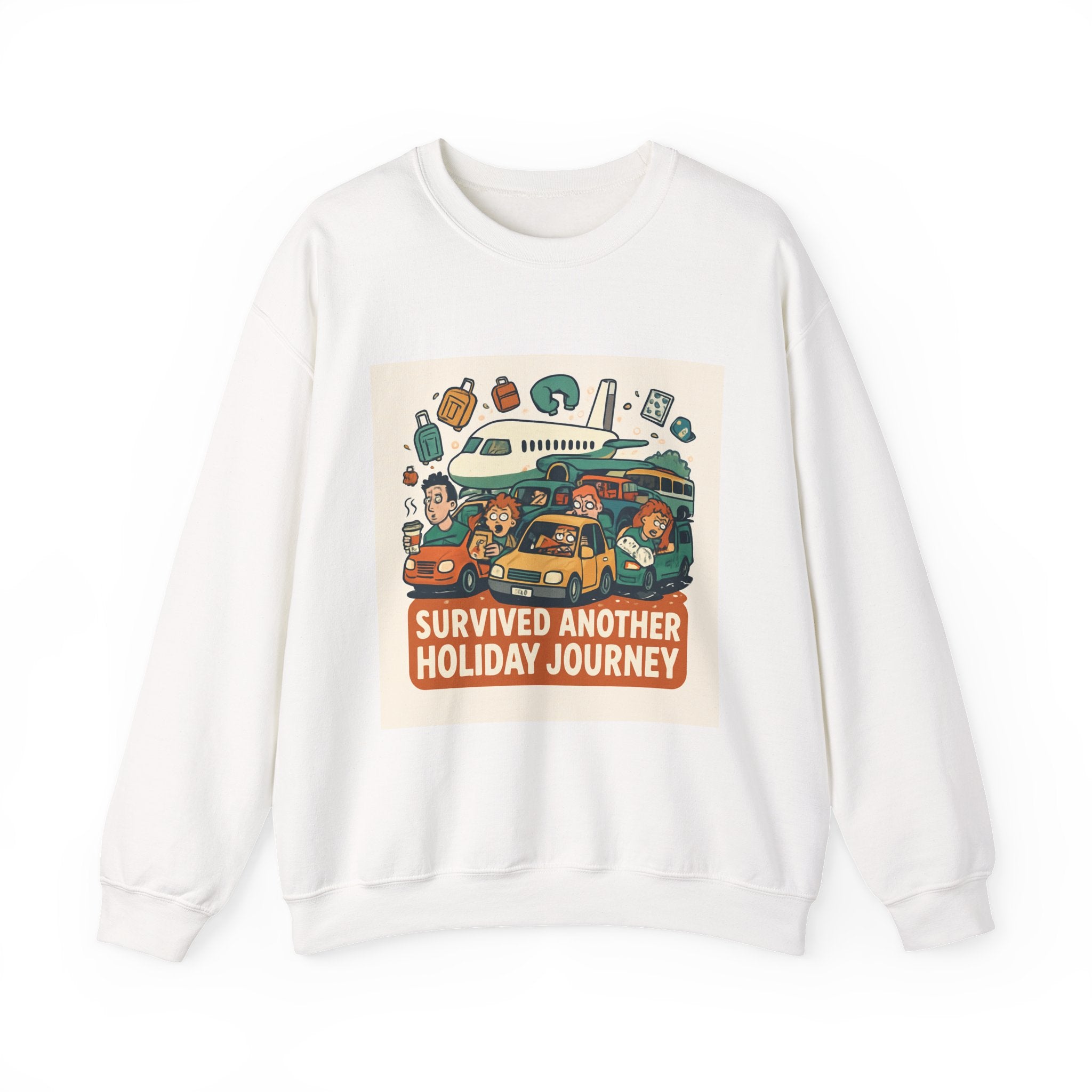 Holiday Road Trip Sweatshirt — "Survived Another Holiday Journey" Cozy Crewneck