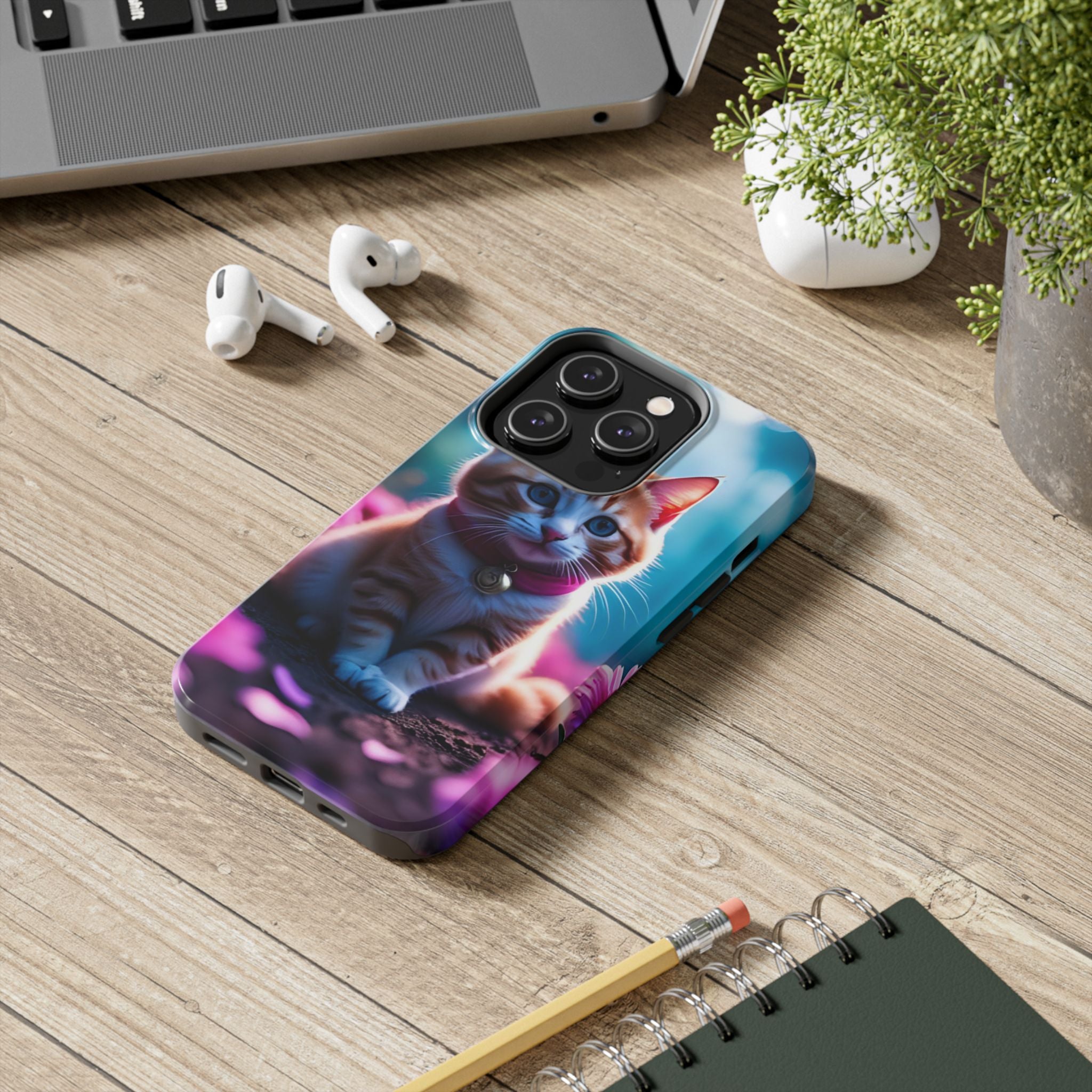 Cute Ginger Kitten Tough Phone Case — Protective iPhone Case with Adorable Cat Design