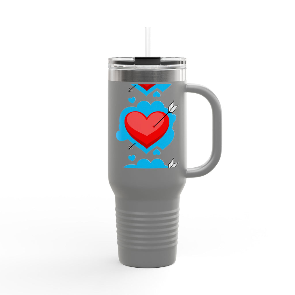40oz Insulated Travel Mug — Arrowed Heart Love Design