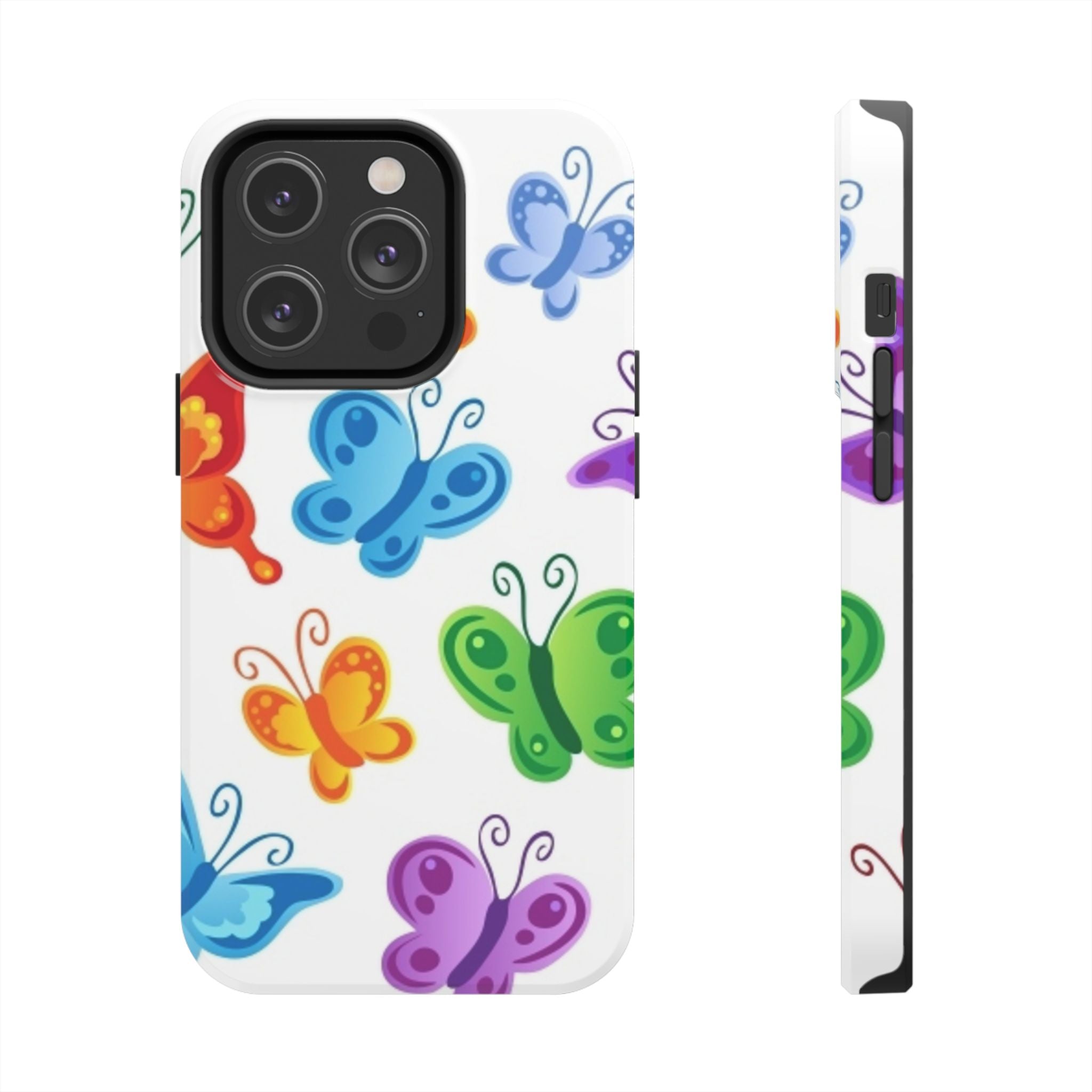 Tough Phone Case — Colorful Rainbow Butterflies Protective Cover