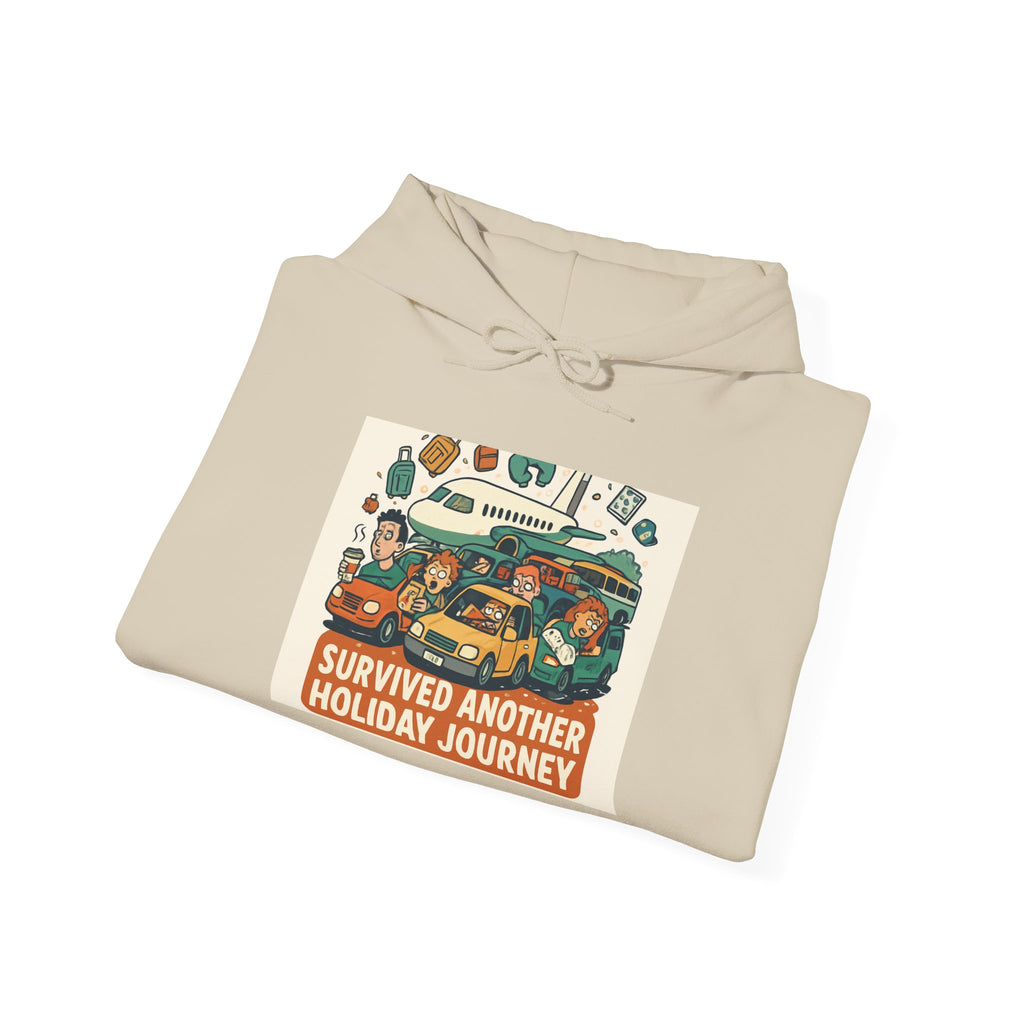 Holiday Roadtrip Hoodie — "Survived Another Holiday Journey" Retro Camper Sweatshirt