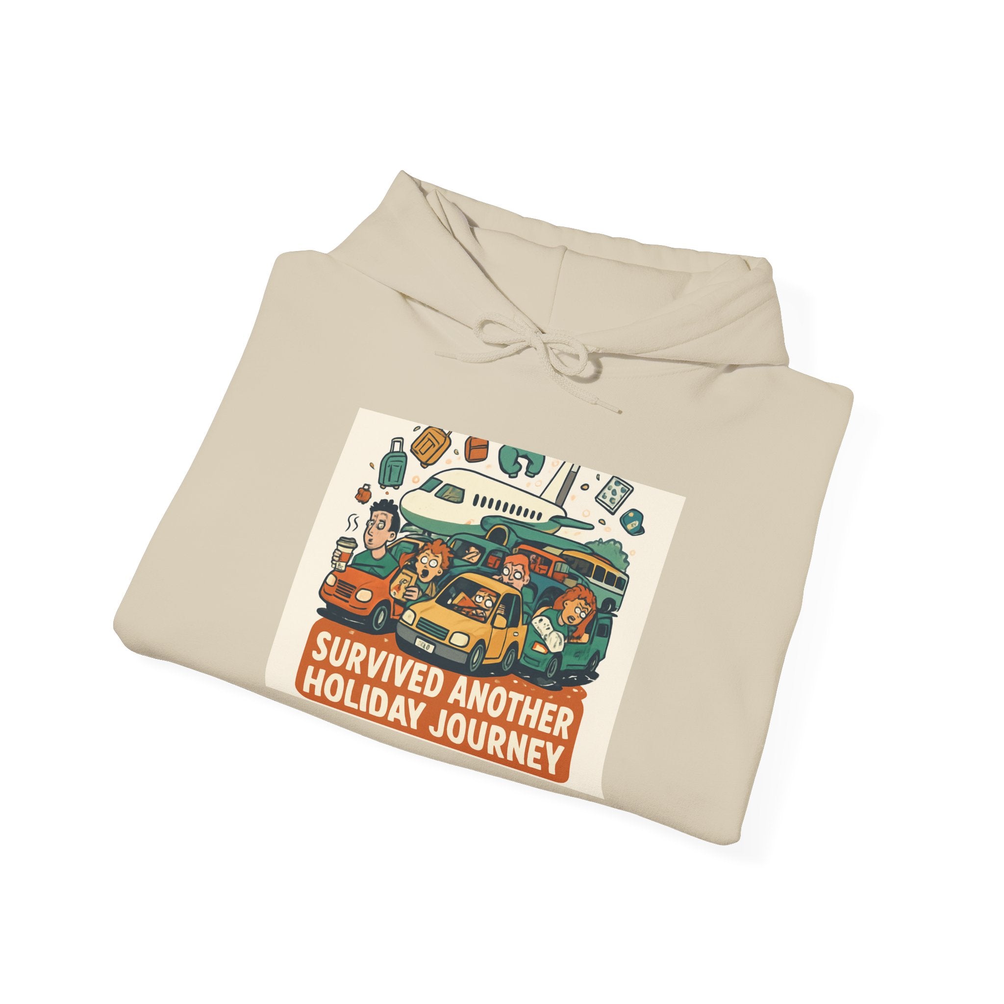 Holiday Roadtrip Hoodie — "Survived Another Holiday Journey" Retro Camper Sweatshirt