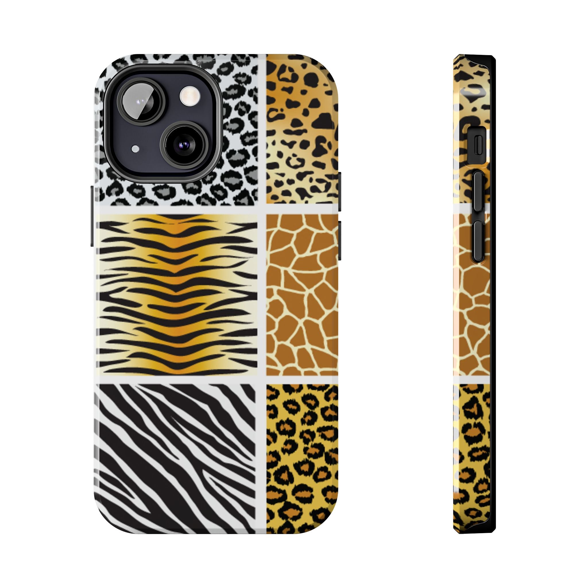 Wild Patchwork Tough Phone Case — Leopard, Zebra & Giraffe Animal Print