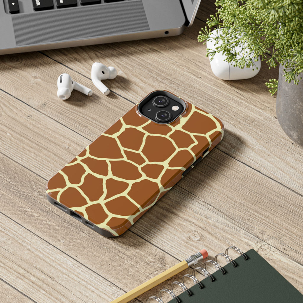 Giraffe Print Tough Phone Case — Durable Safari Animal Pattern Protective Cover