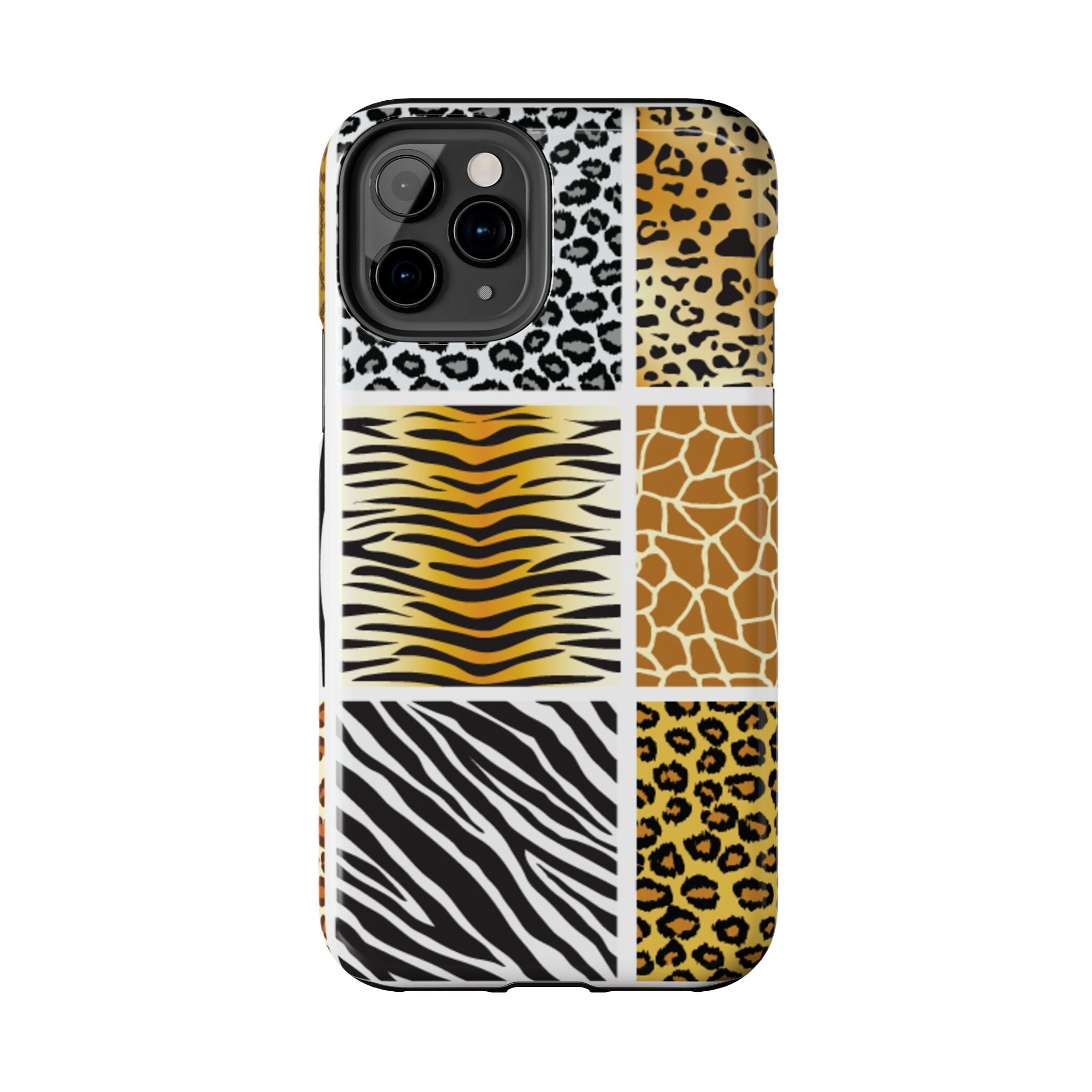 Wild Patchwork Tough Phone Case — Leopard, Zebra & Giraffe Animal Print