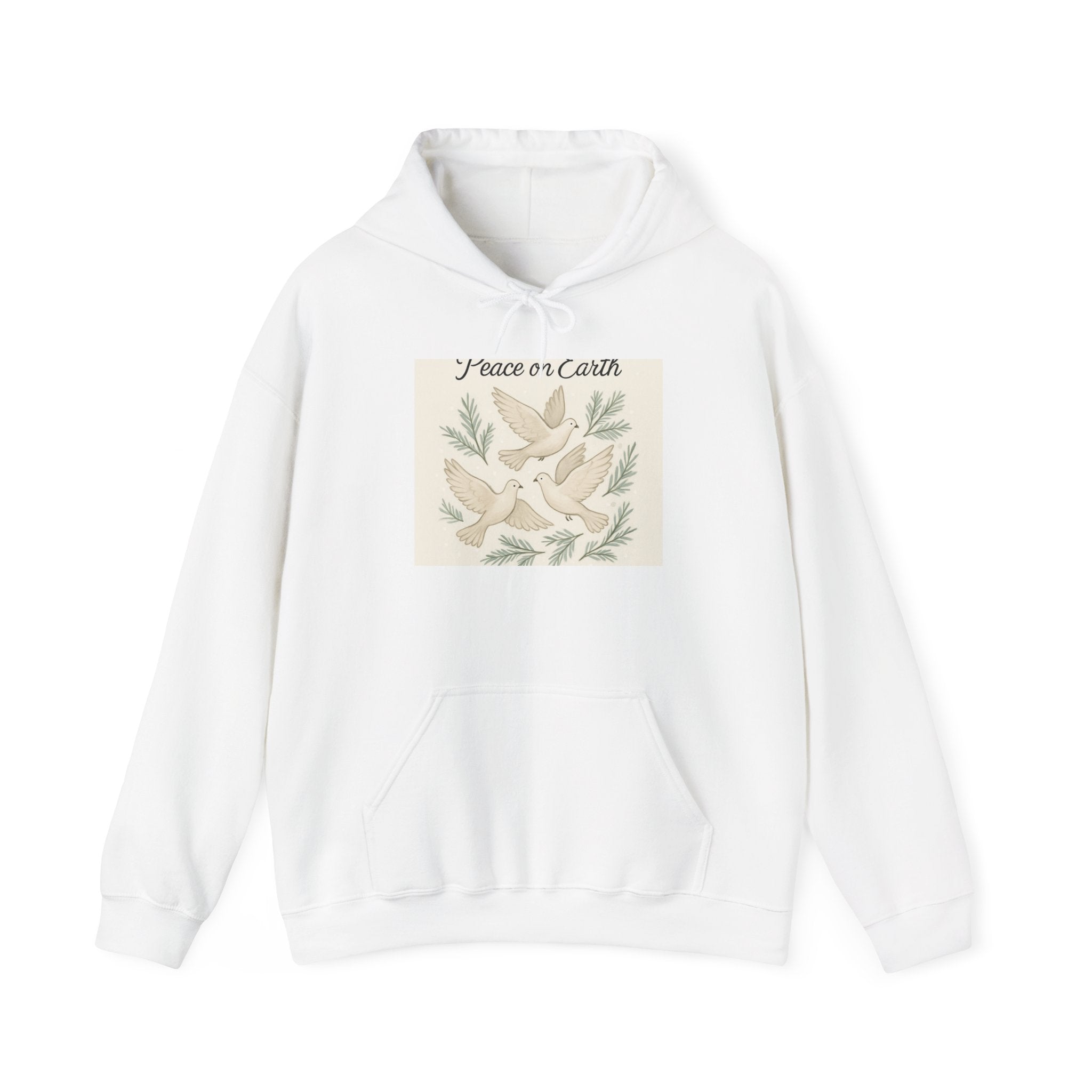 Peace on Earth Hoodie – Dove & Olive Branch Holiday Pullover