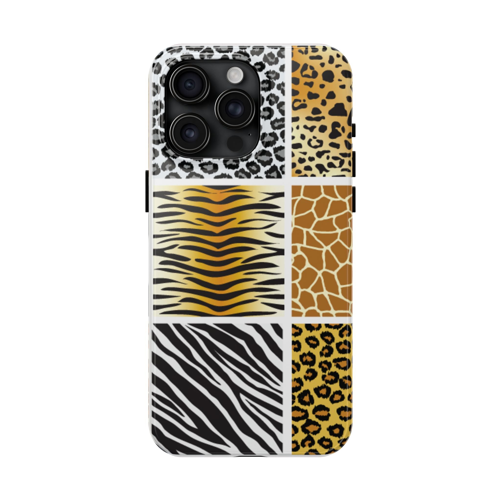 Wild Patchwork Tough Phone Case — Leopard, Zebra & Giraffe Animal Print