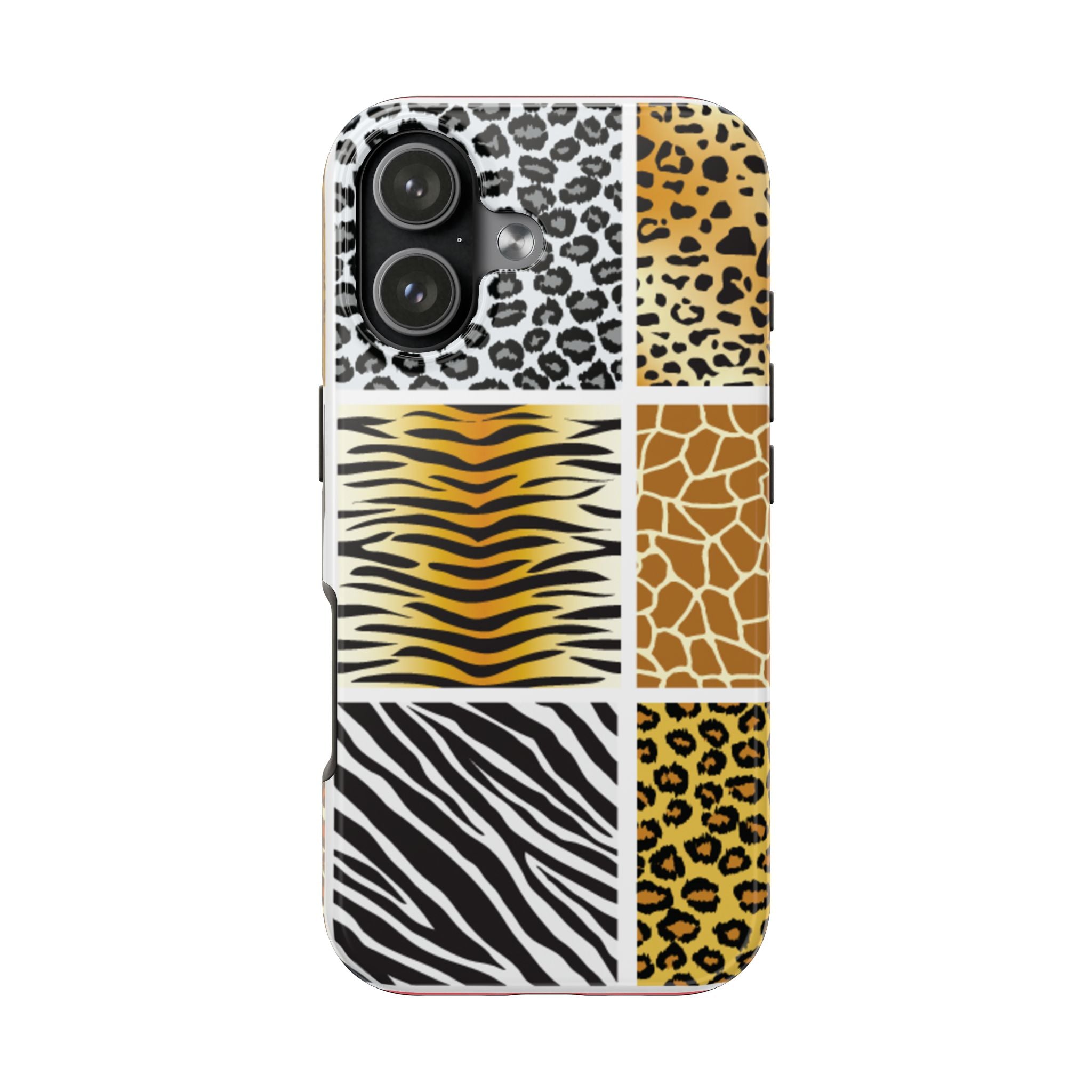 Wild Patchwork Tough Phone Case — Leopard, Zebra & Giraffe Animal Print