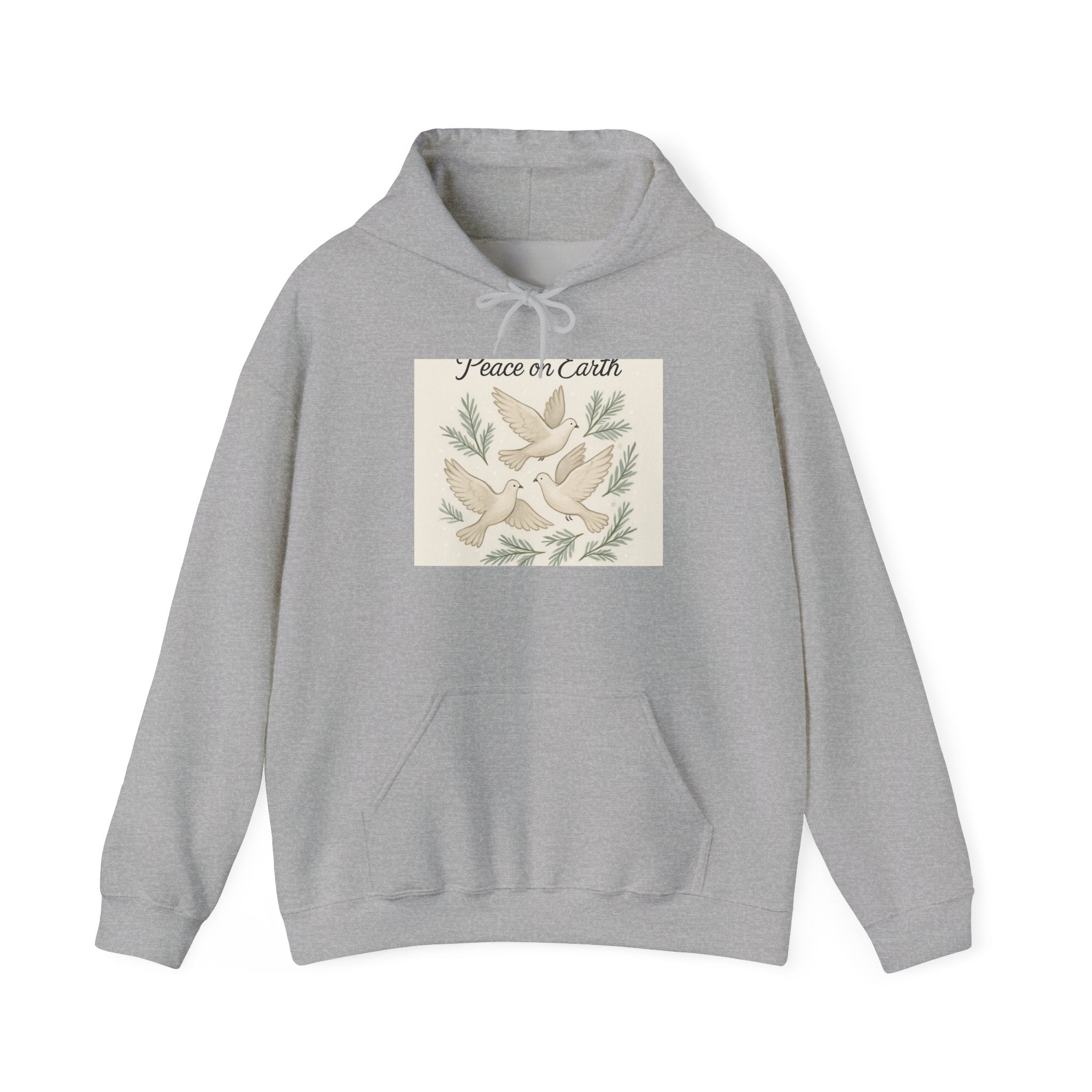 Peace on Earth Hoodie – Dove & Olive Branch Holiday Pullover