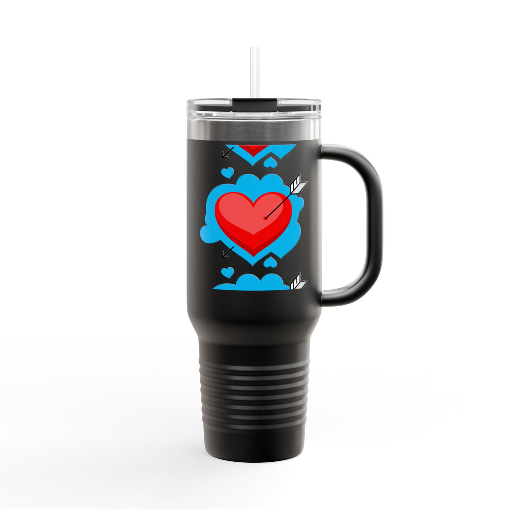 40oz Insulated Travel Mug — Arrowed Heart Love Design