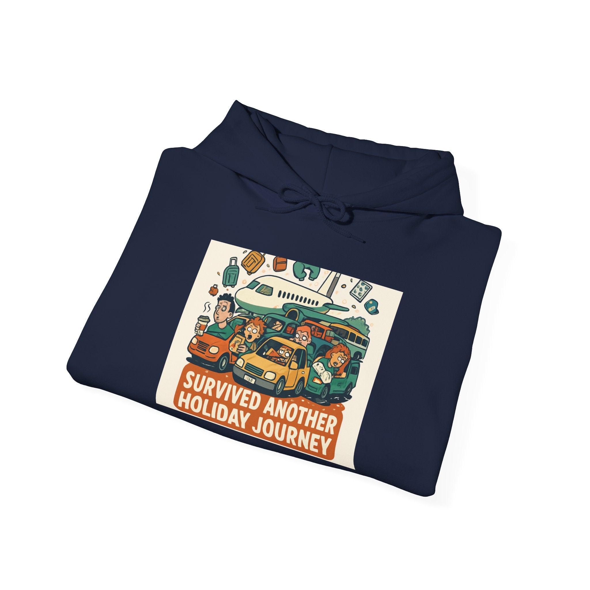 Holiday Roadtrip Hoodie — "Survived Another Holiday Journey" Retro Camper Sweatshirt