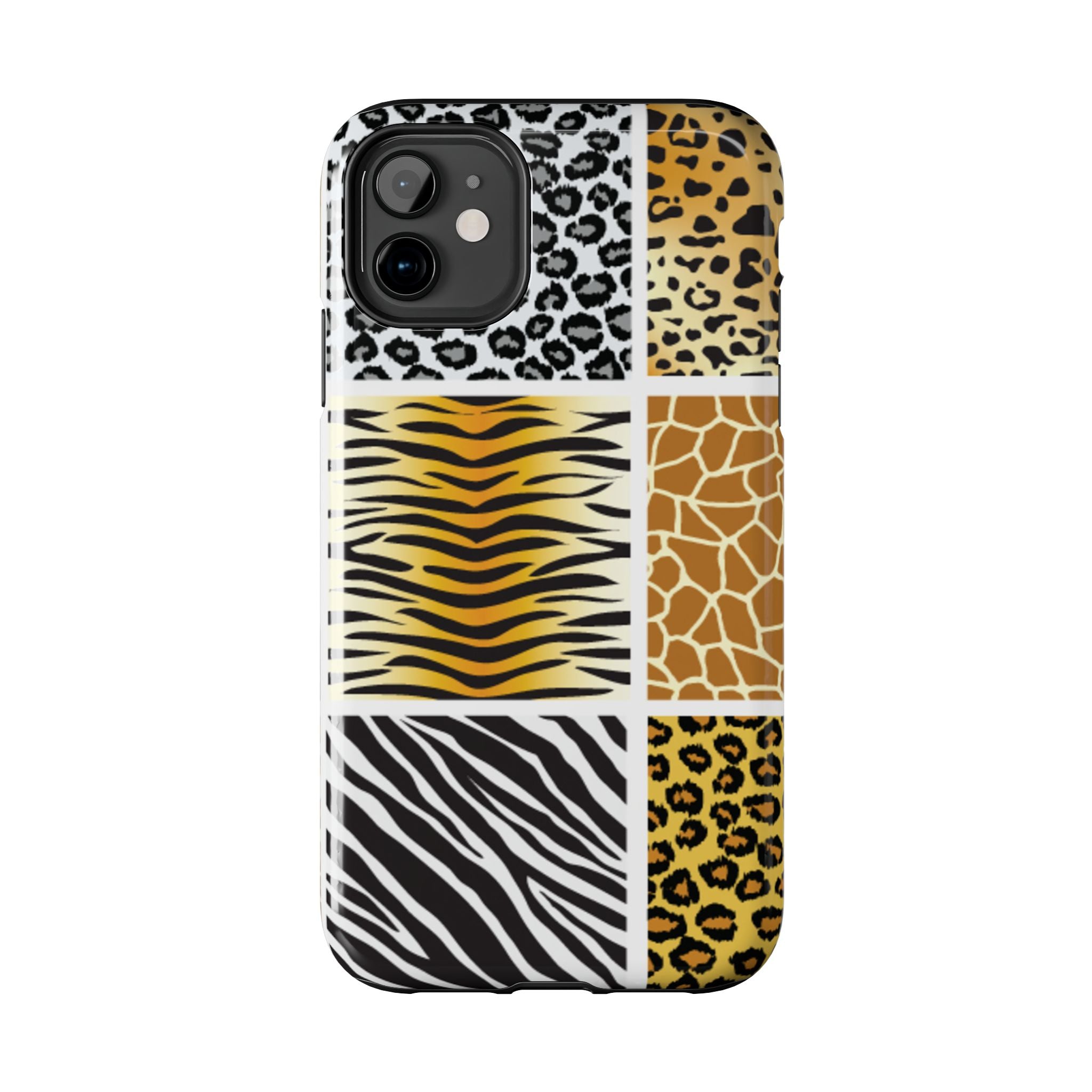 Wild Patchwork Tough Phone Case — Leopard, Zebra & Giraffe Animal Print