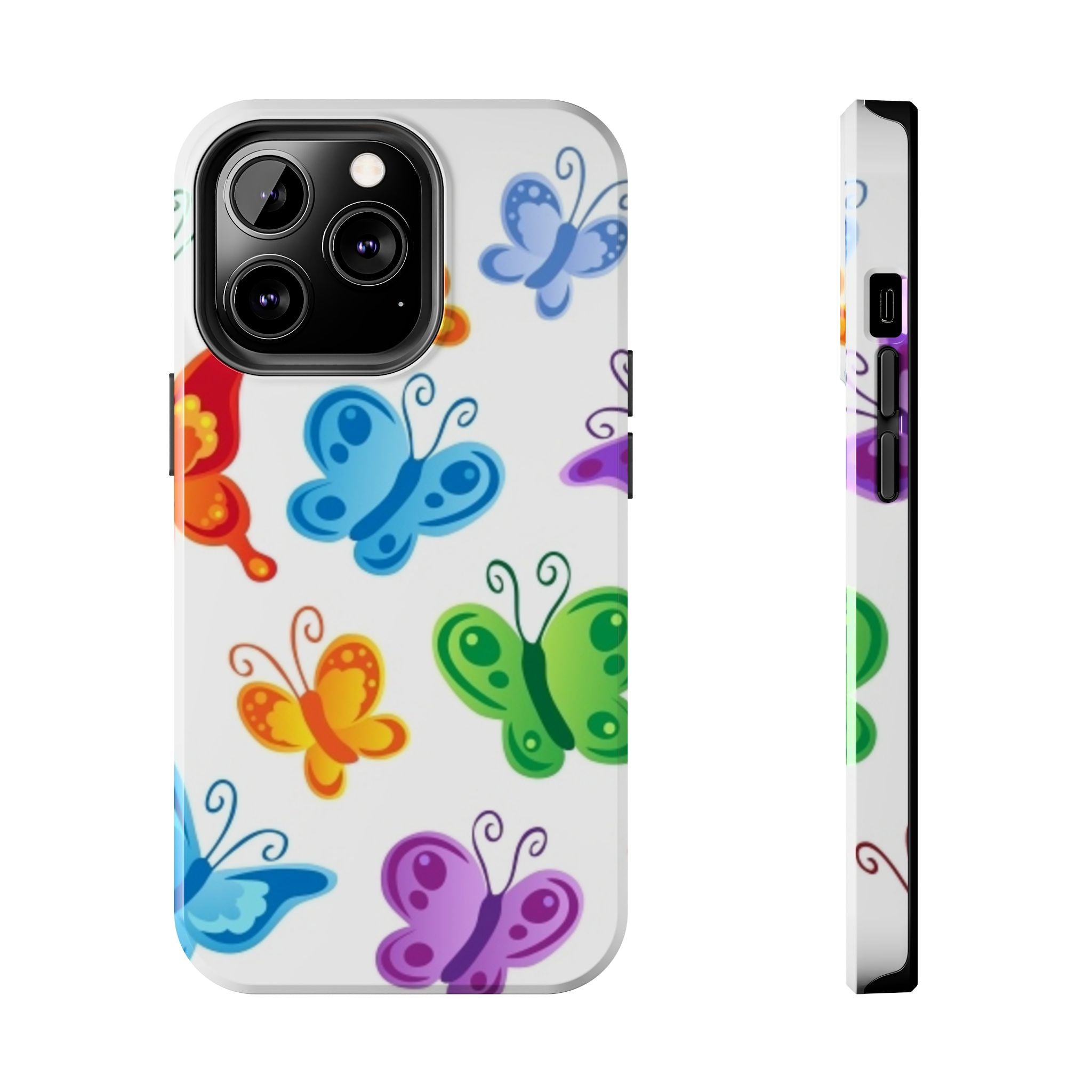 Tough Phone Case — Colorful Rainbow Butterflies Protective Cover