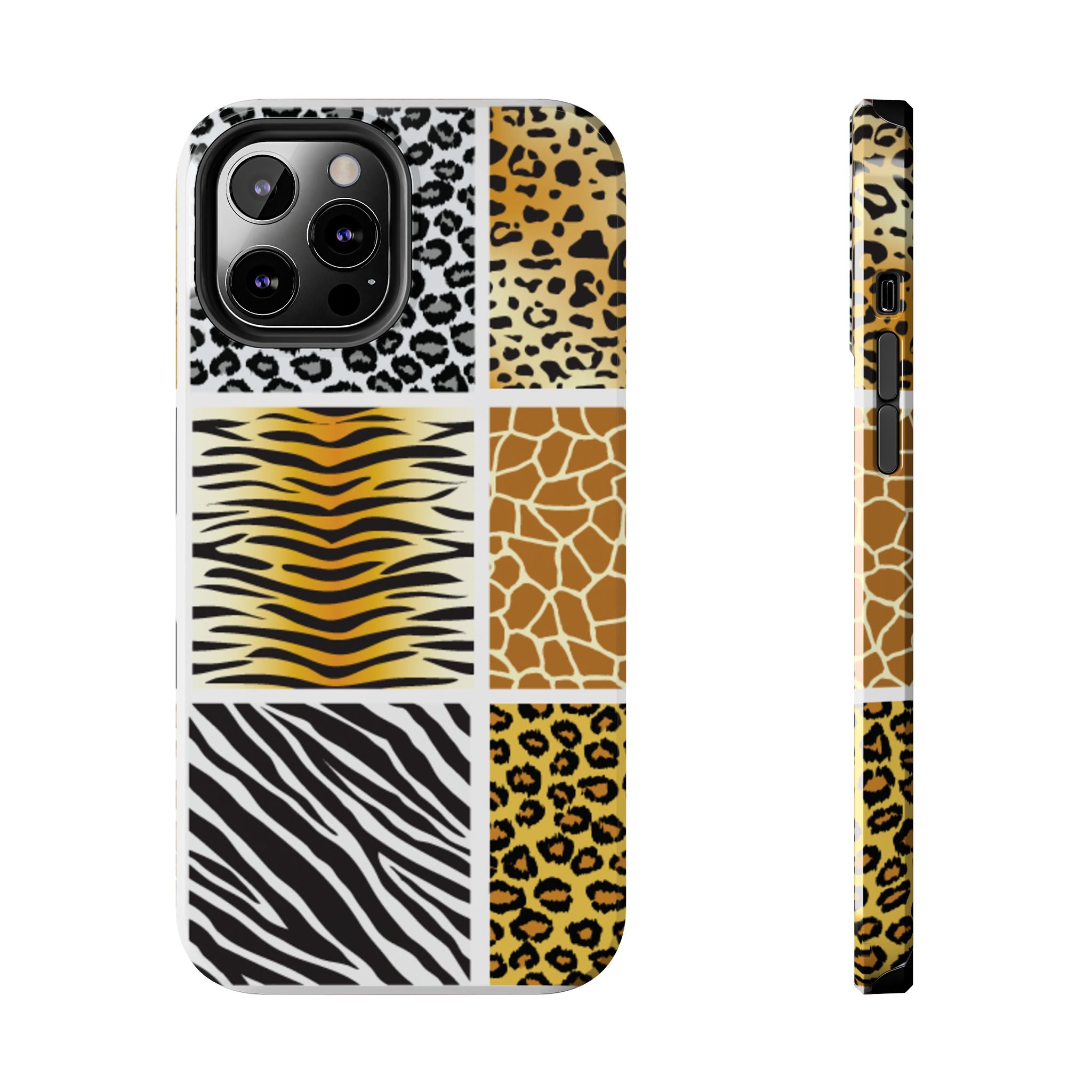 Wild Patchwork Tough Phone Case — Leopard, Zebra & Giraffe Animal Print