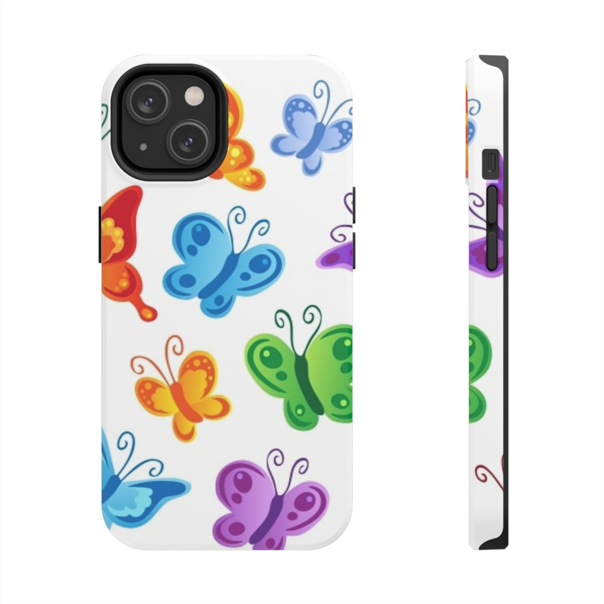 Tough Phone Case — Colorful Rainbow Butterflies Protective Cover