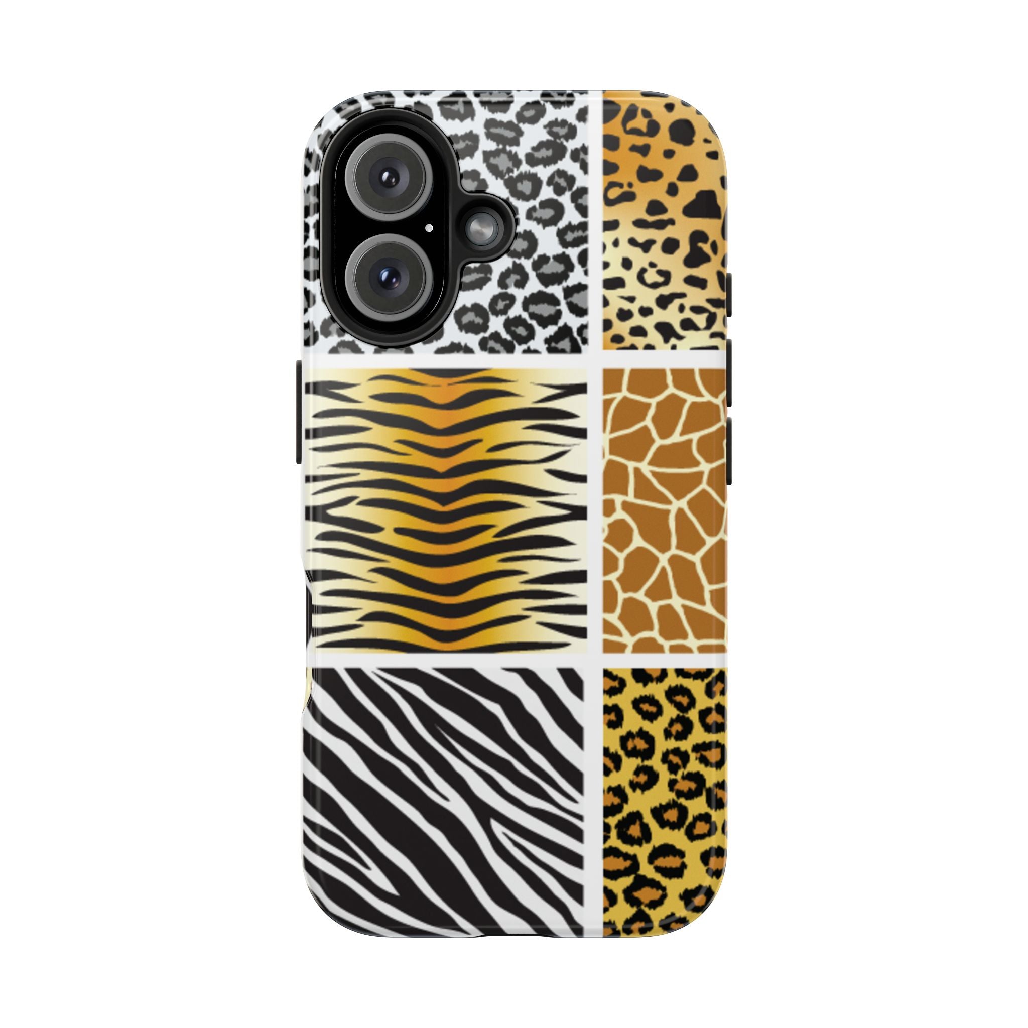 Wild Patchwork Tough Phone Case — Leopard, Zebra & Giraffe Animal Print