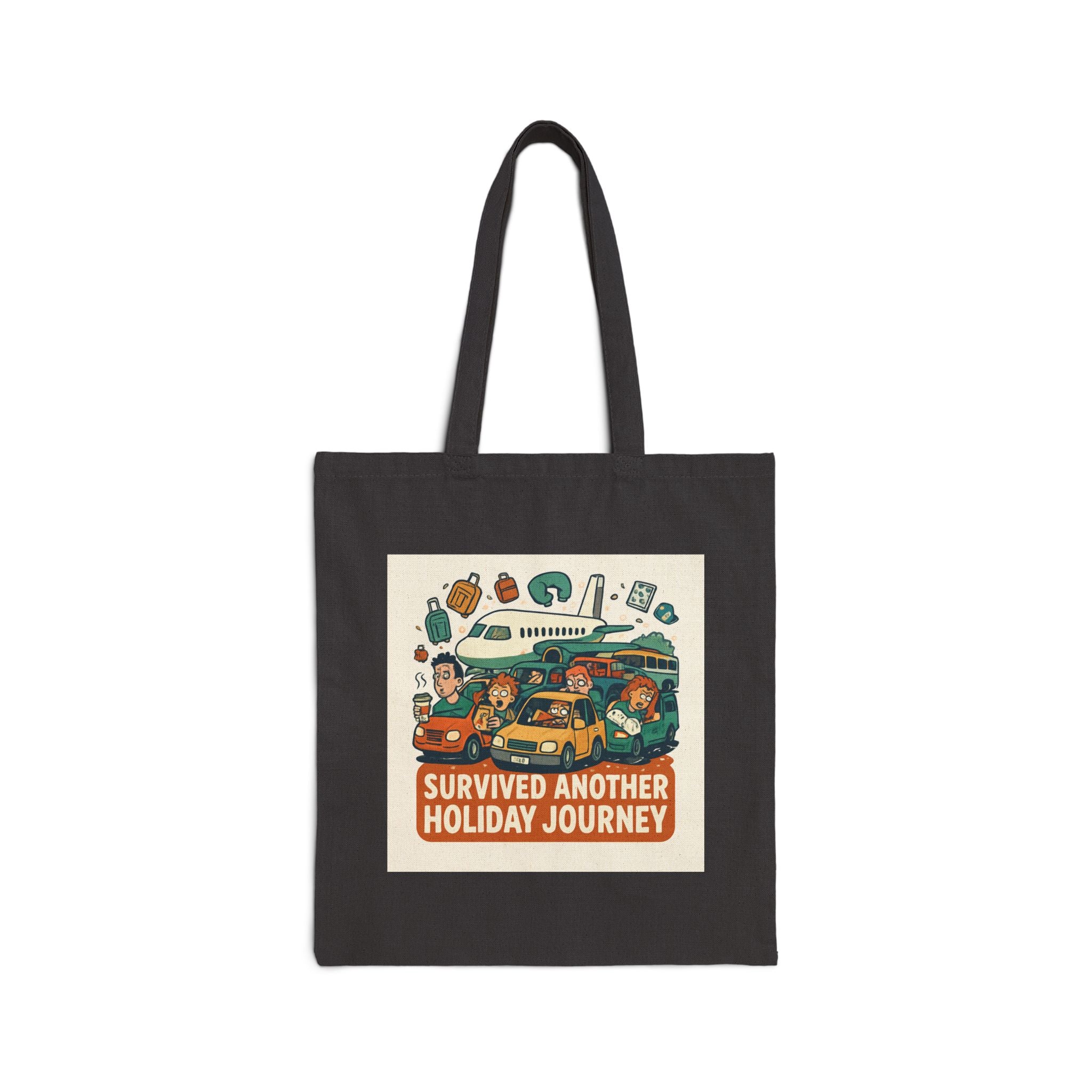 Tote Bag — 'Survived Another Holiday Journey' Retro Travel Canvas Tote