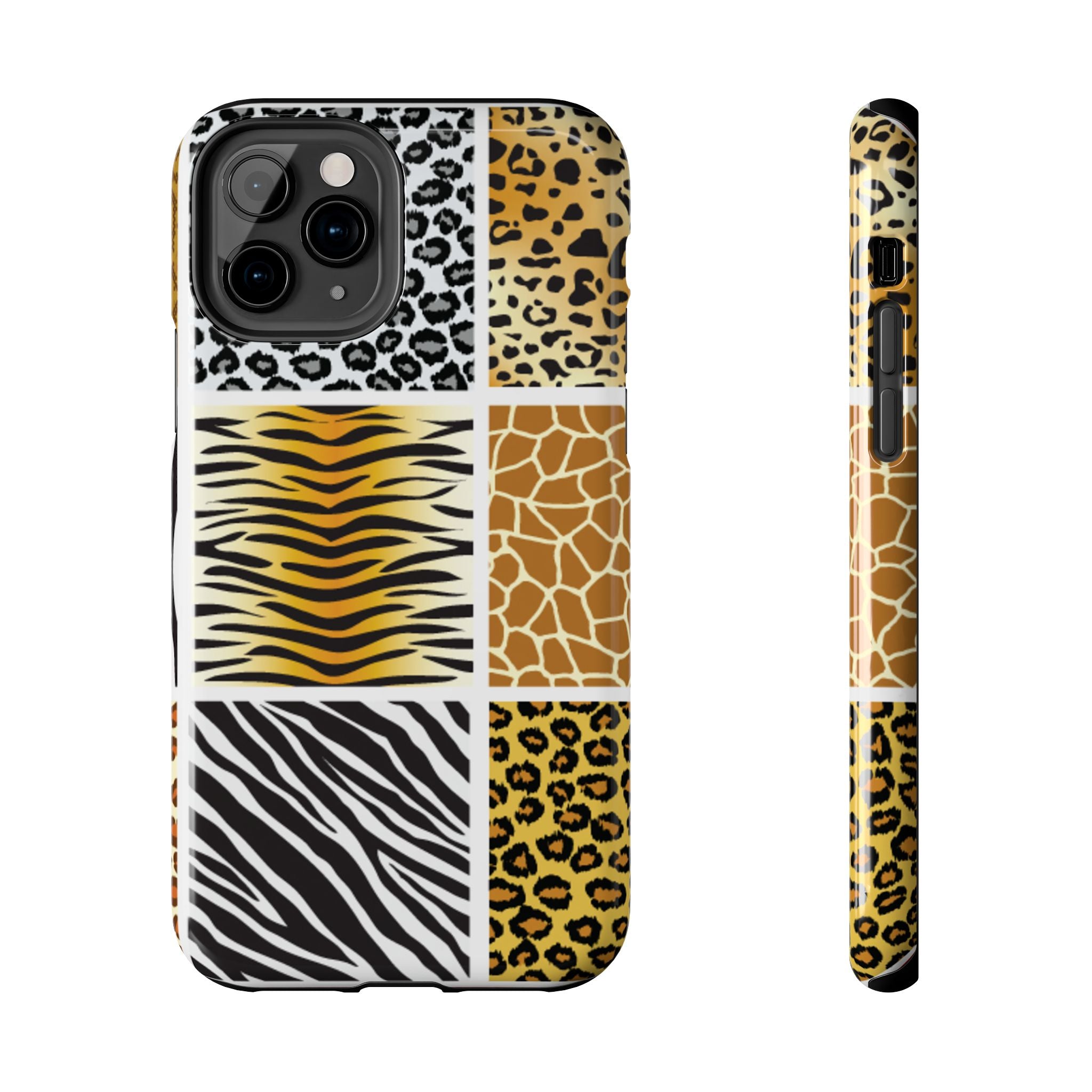 Wild Patchwork Tough Phone Case — Leopard, Zebra & Giraffe Animal Print