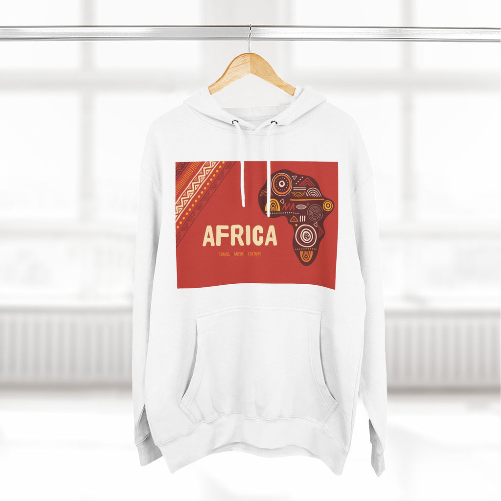 Africa Map Graphic Hoodie — African Pattern Tribal Design Fleece Pullover