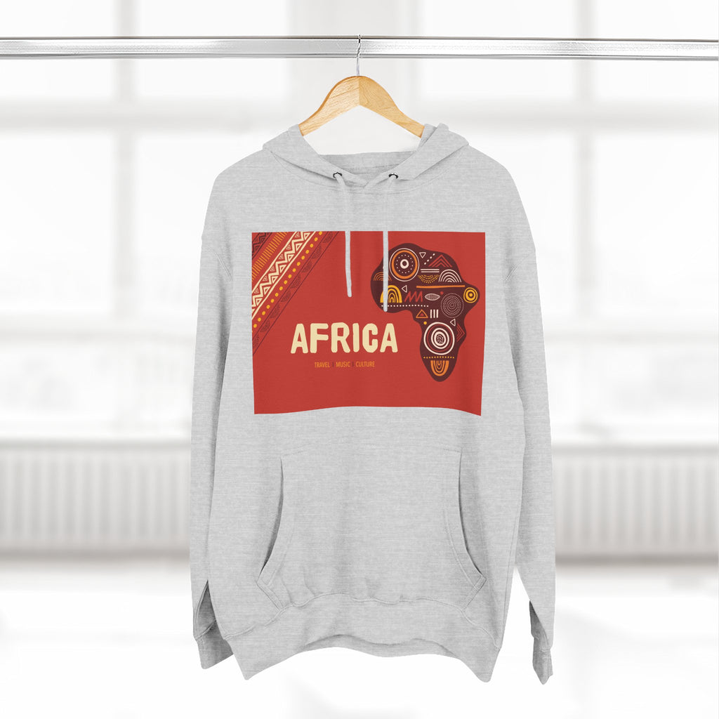 Africa Map Graphic Hoodie — African Pattern Tribal Design Fleece Pullover