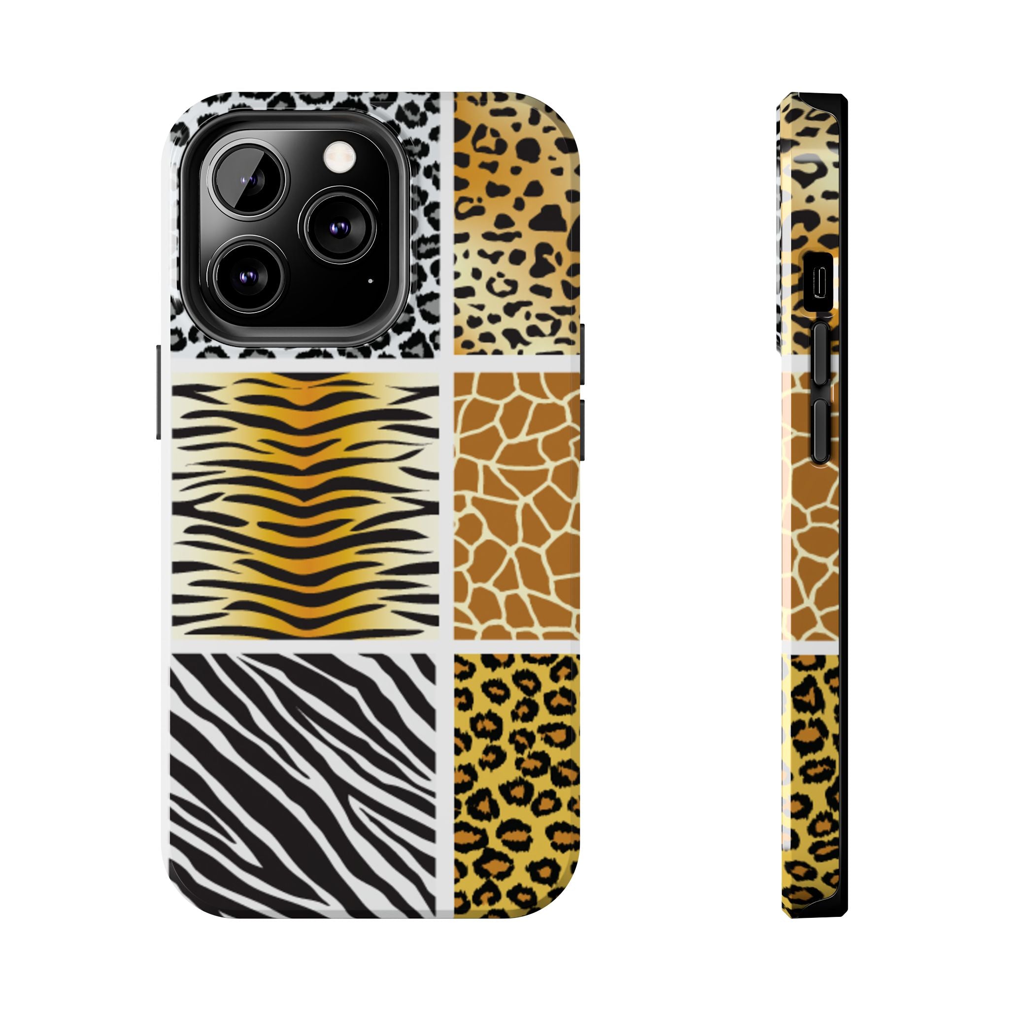 Wild Patchwork Tough Phone Case — Leopard, Zebra & Giraffe Animal Print