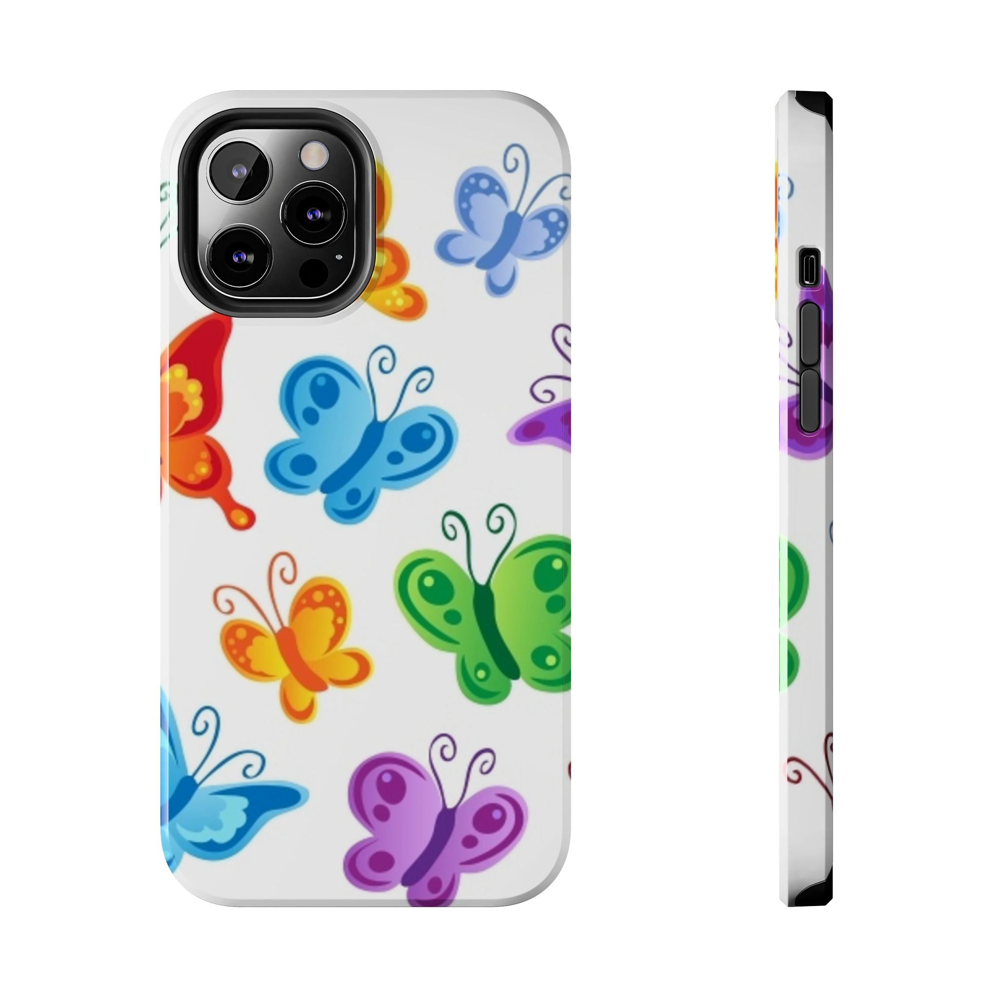 Tough Phone Case — Colorful Rainbow Butterflies Protective Cover
