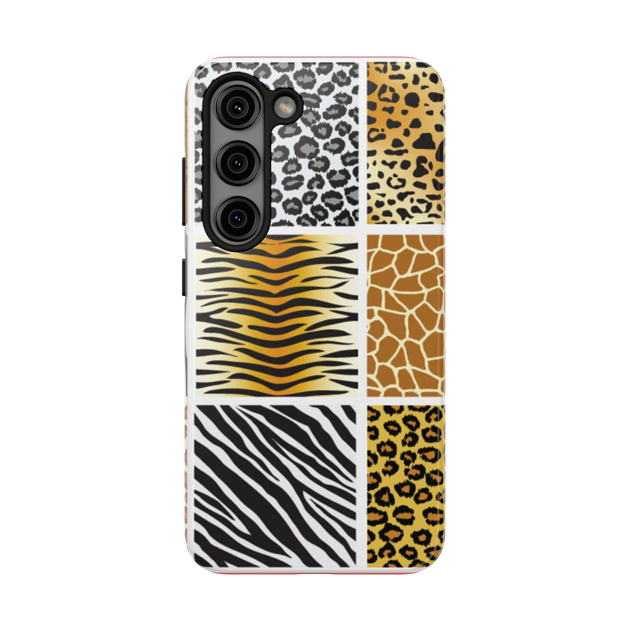 Wild Patchwork Tough Phone Case — Leopard, Zebra & Giraffe Animal Print
