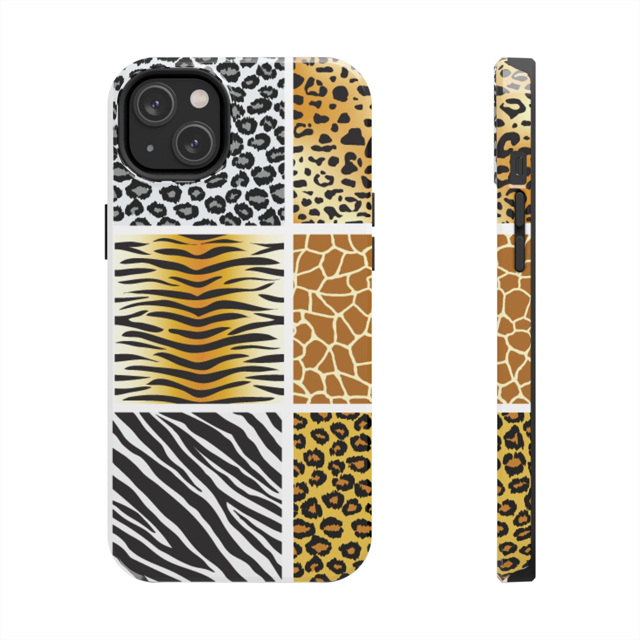 Wild Patchwork Tough Phone Case — Leopard, Zebra & Giraffe Animal Print