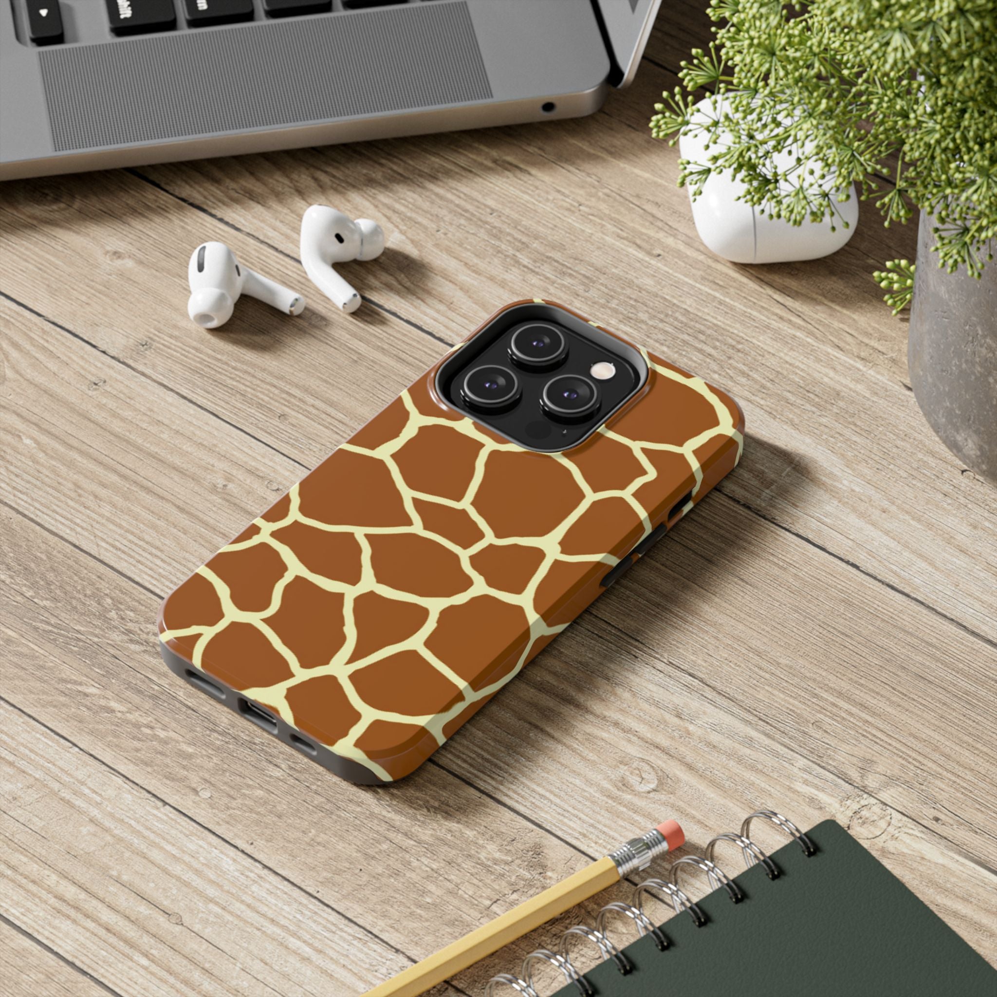 Giraffe Print Tough Phone Case — Durable Safari Animal Pattern Protective Cover