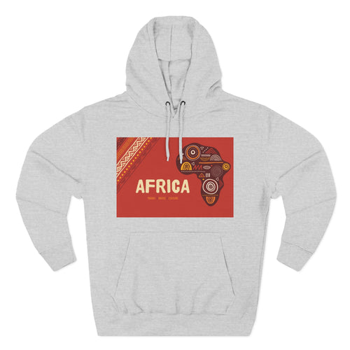 Africa Map Graphic Hoodie — African Pattern Tribal Design Fleece Pullover