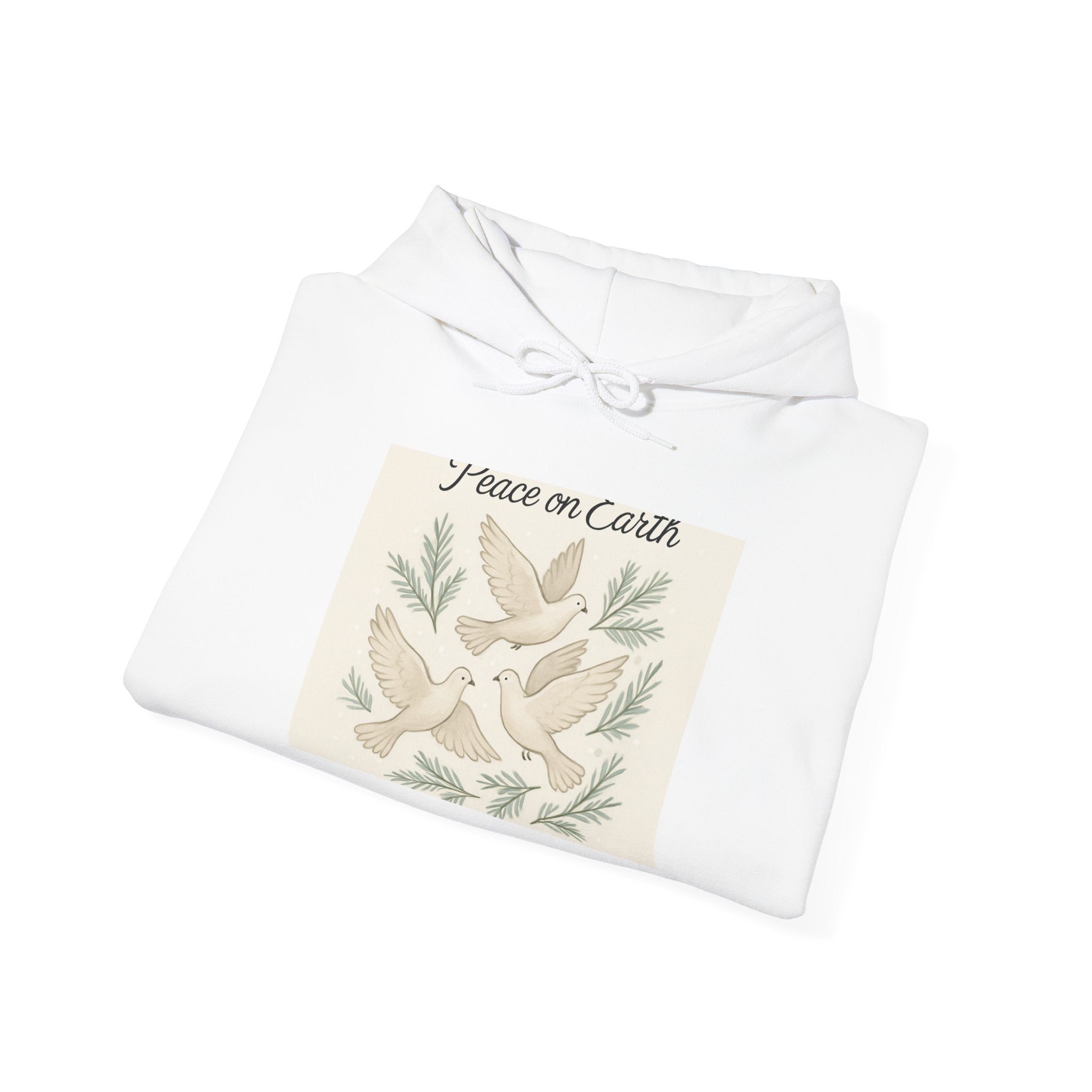 Peace on Earth Hoodie – Dove & Olive Branch Holiday Pullover