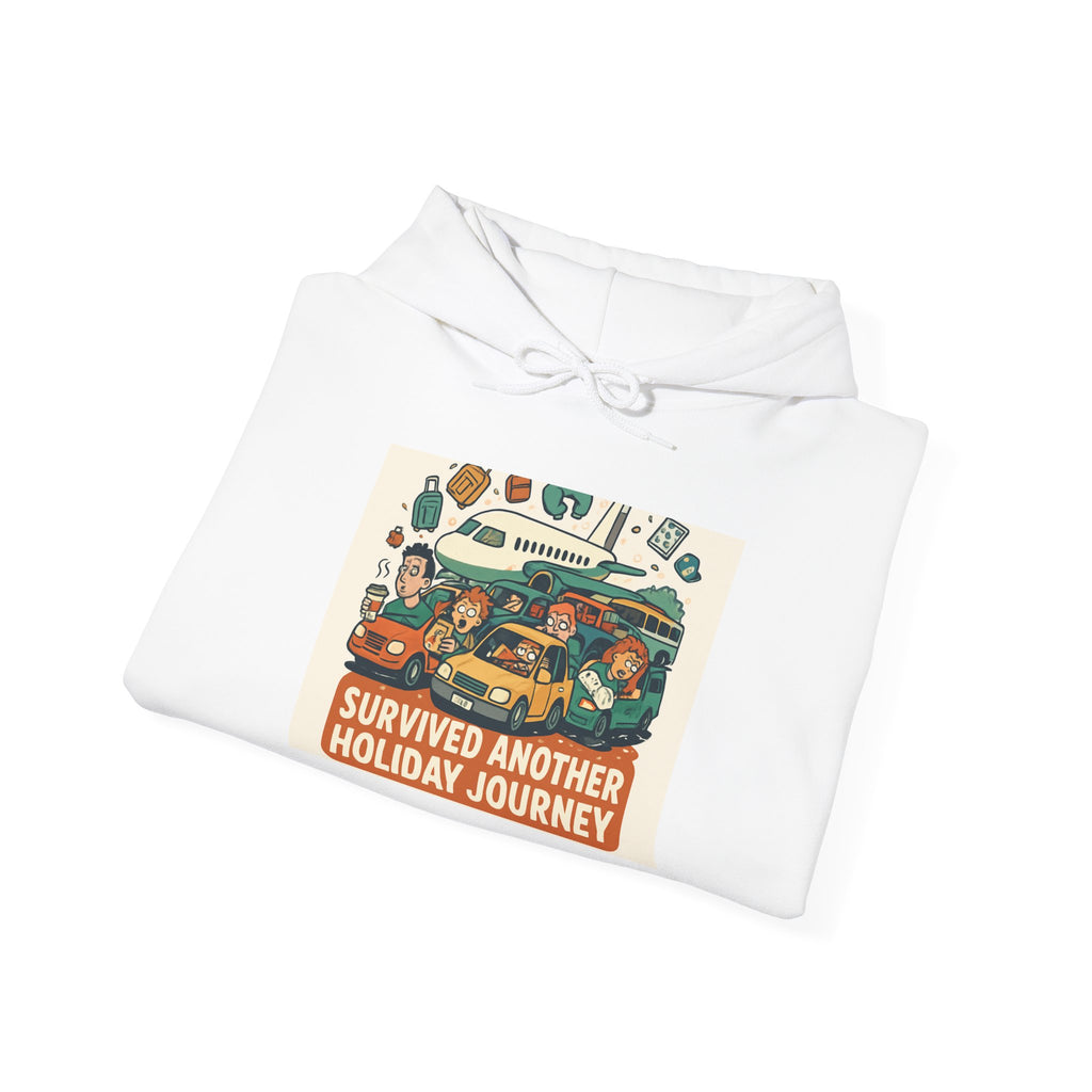 Holiday Roadtrip Hoodie — "Survived Another Holiday Journey" Retro Camper Sweatshirt