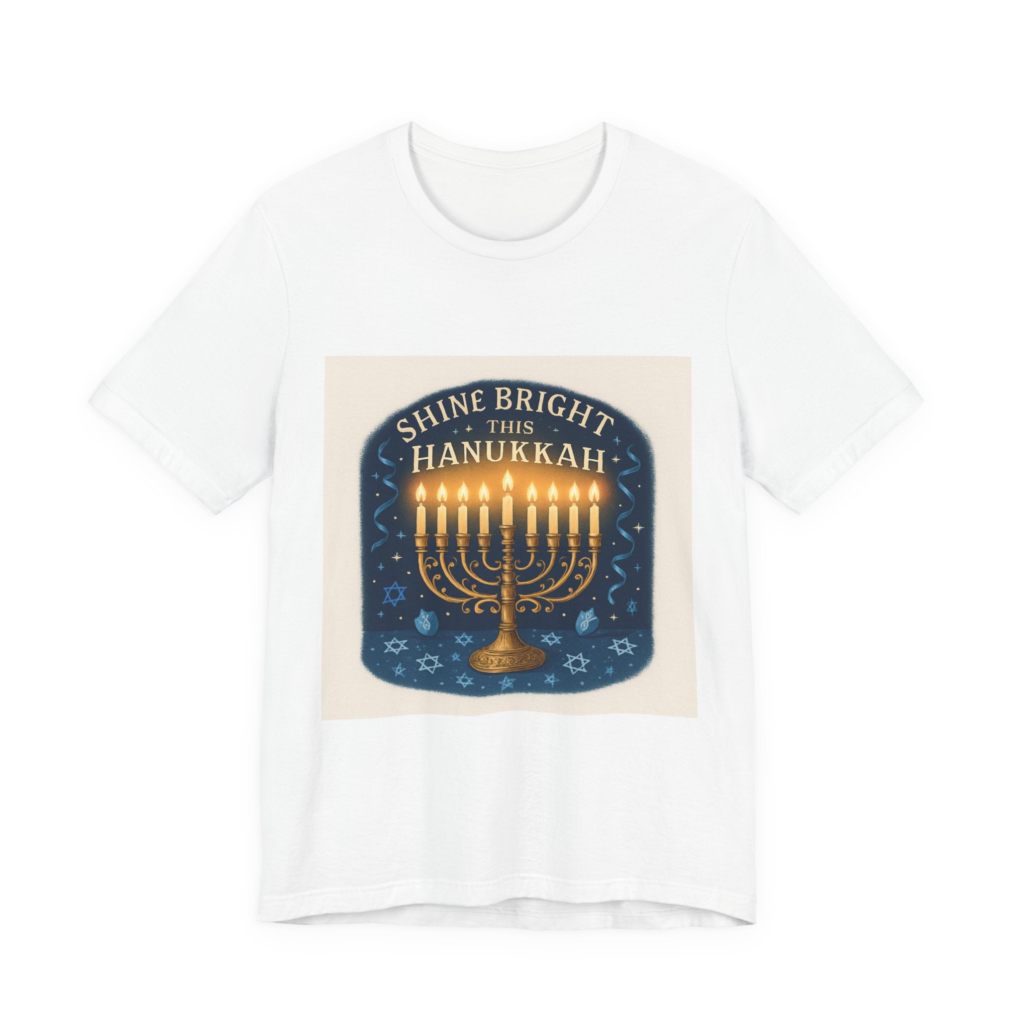 Hanukkah Menorah Tee — "Shine Bright This Hanukkah" Holiday T-Shirt