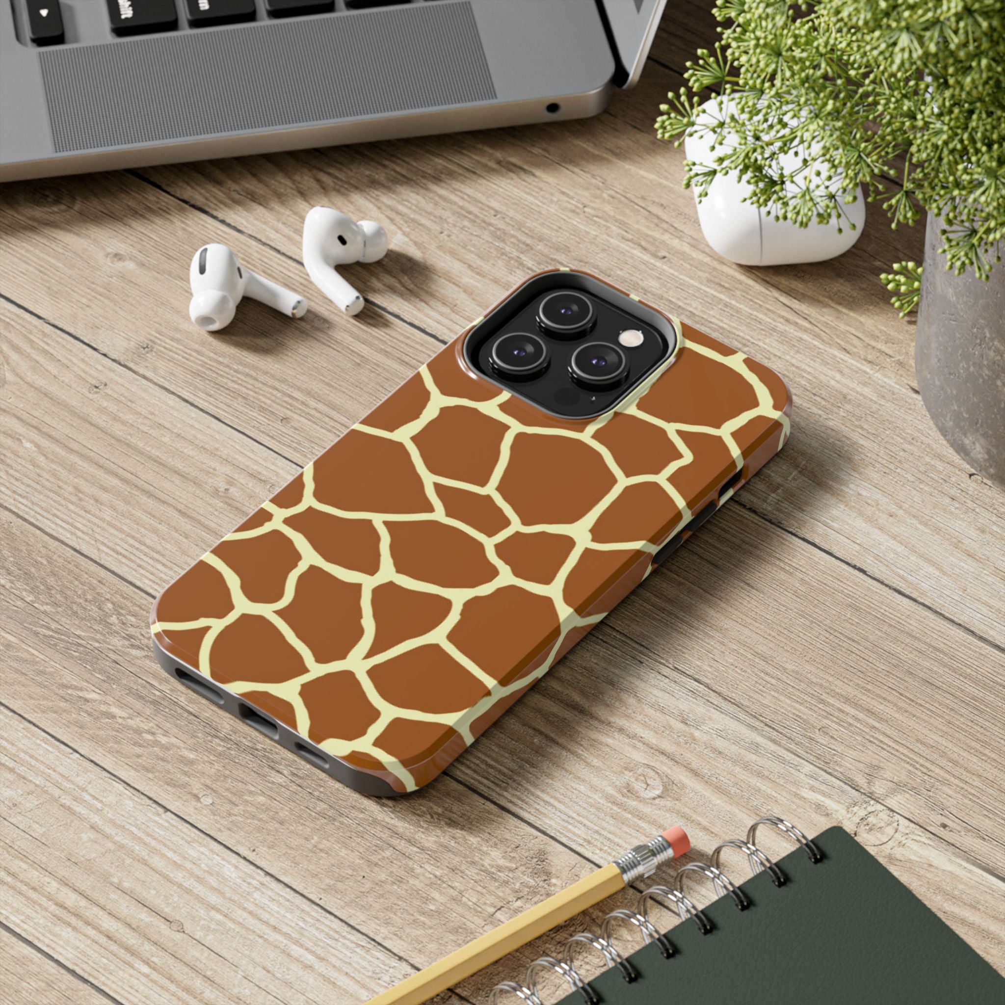 Giraffe Print Tough Phone Case — Durable Safari Animal Pattern Protective Cover