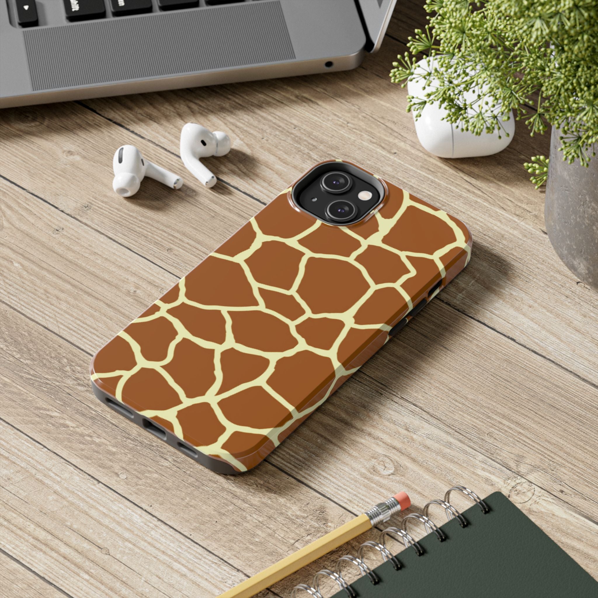 Giraffe Print Tough Phone Case — Durable Safari Animal Pattern Protective Cover