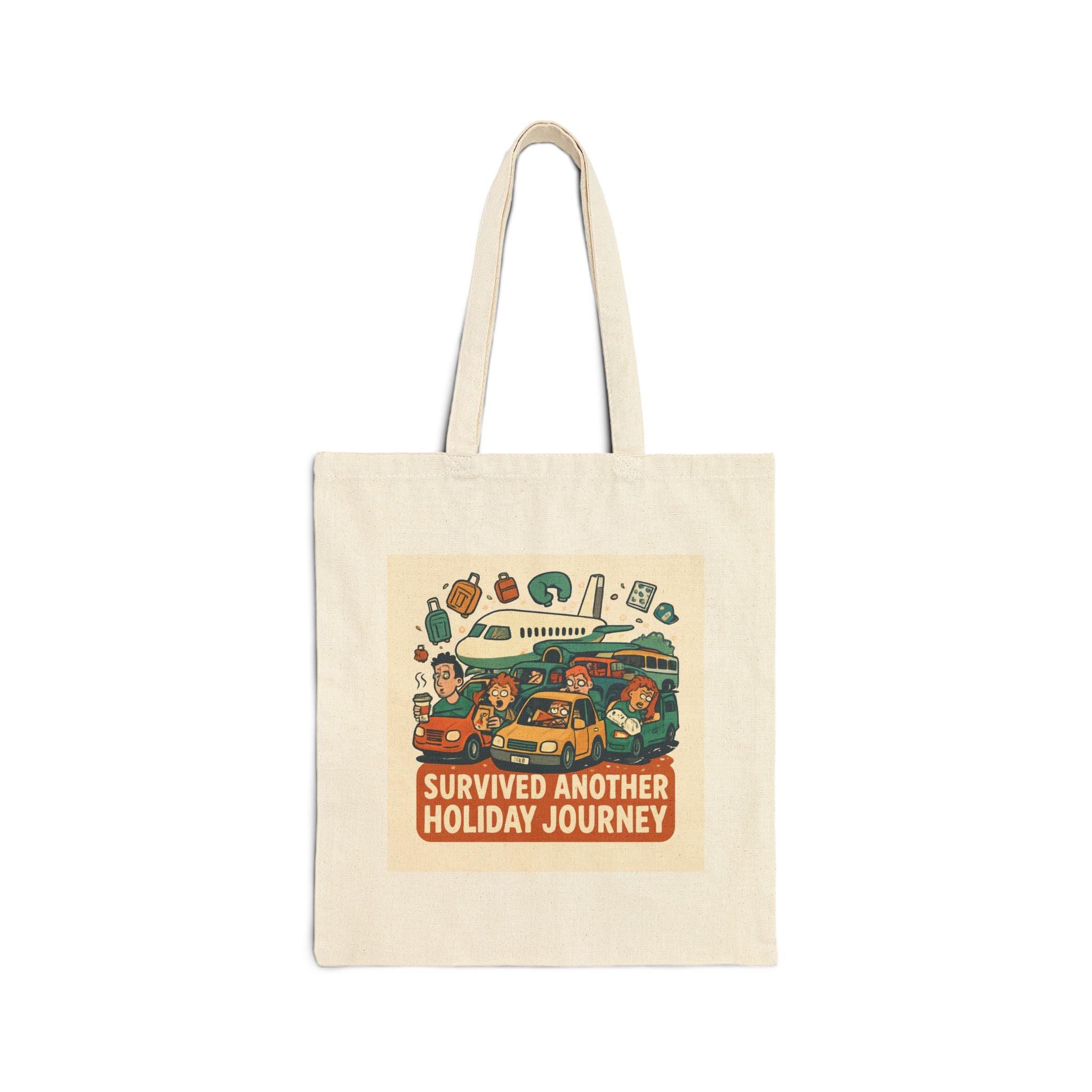 Tote Bag — 'Survived Another Holiday Journey' Retro Travel Canvas Tote