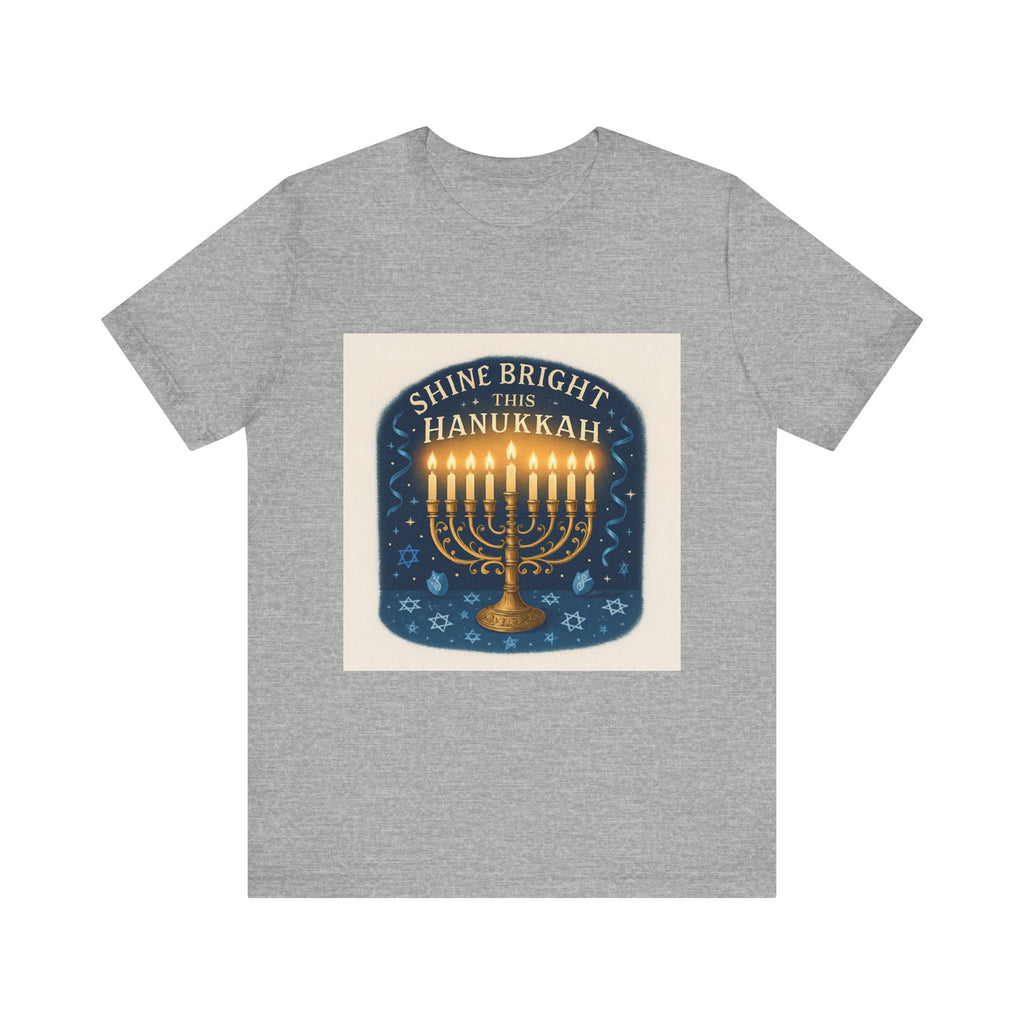 Hanukkah Menorah Tee — "Shine Bright This Hanukkah" Holiday T-Shirt