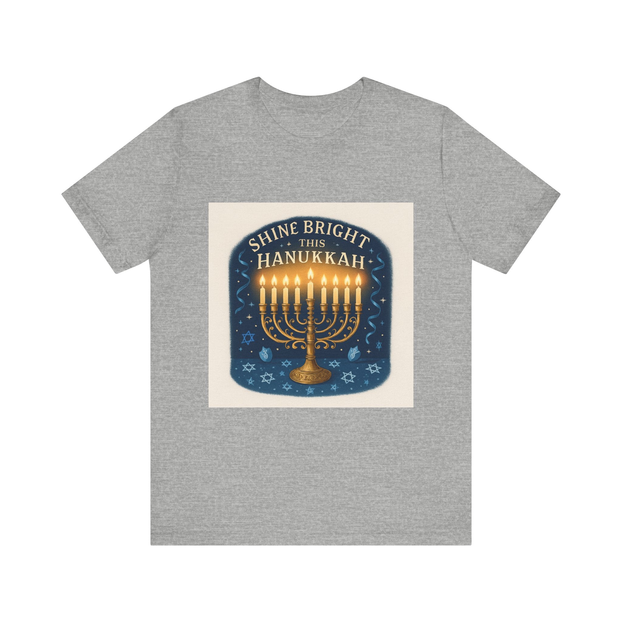 Hanukkah Menorah Tee — "Shine Bright This Hanukkah" Holiday T-Shirt