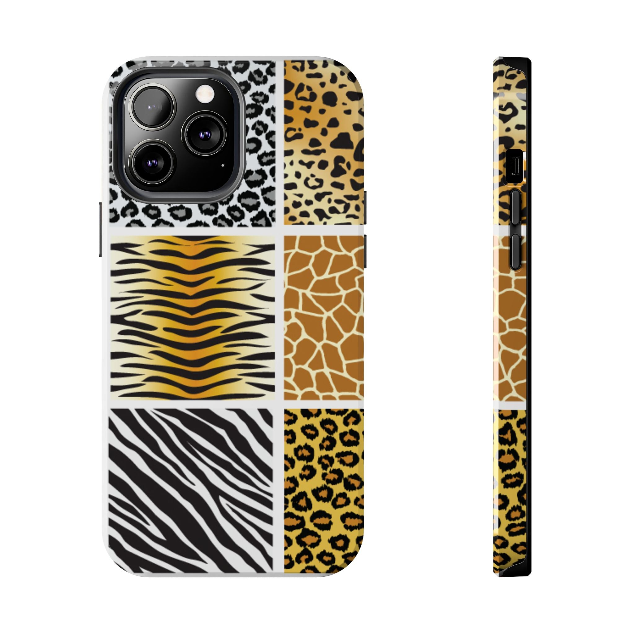Wild Patchwork Tough Phone Case — Leopard, Zebra & Giraffe Animal Print