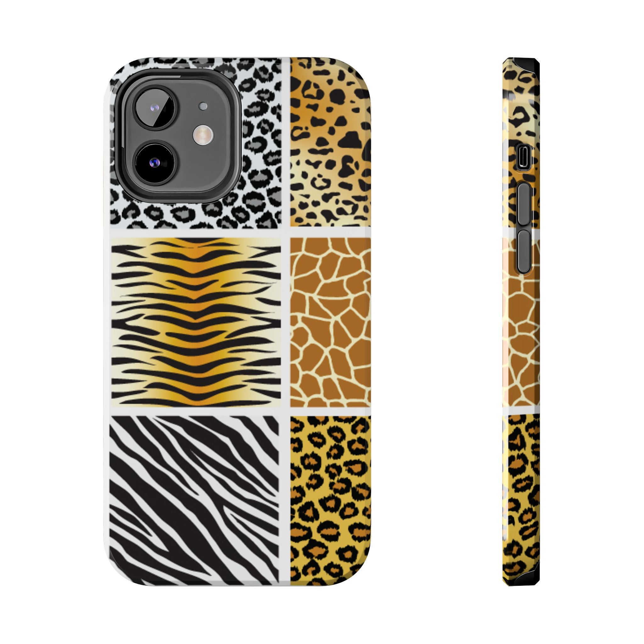 Wild Patchwork Tough Phone Case — Leopard, Zebra & Giraffe Animal Print