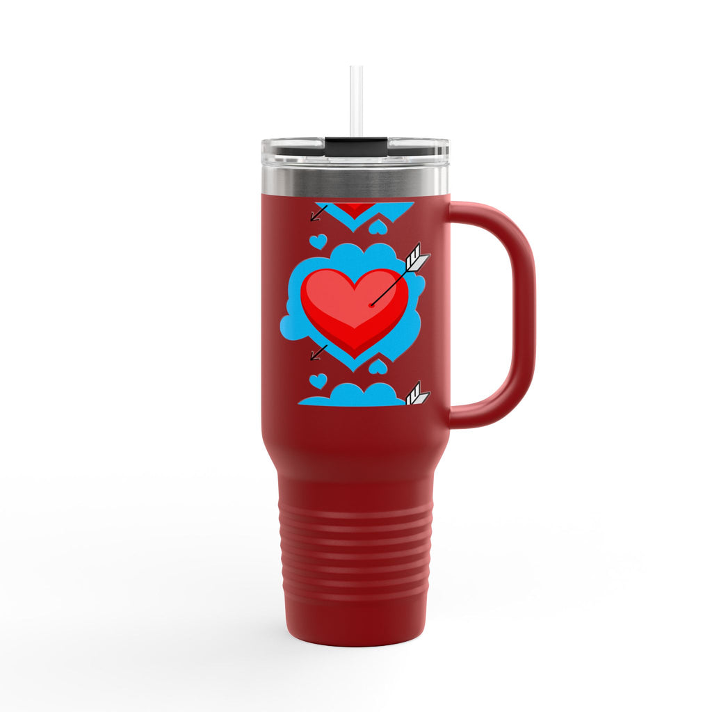 40oz Insulated Travel Mug — Arrowed Heart Love Design