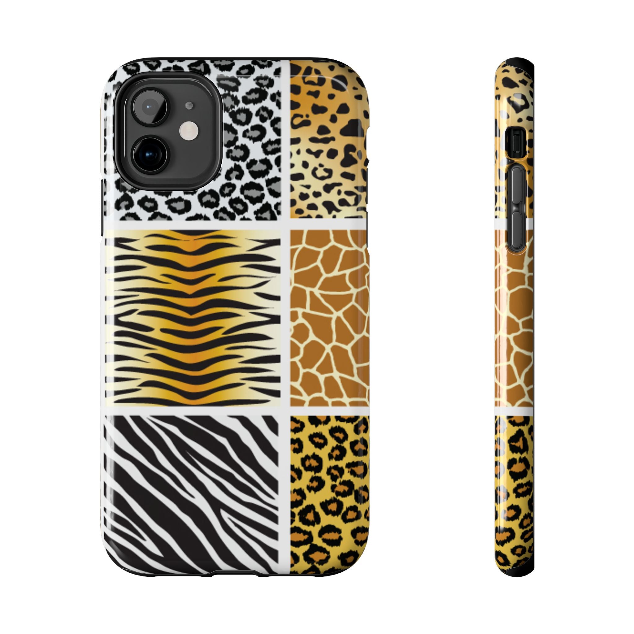 Wild Patchwork Tough Phone Case — Leopard, Zebra & Giraffe Animal Print
