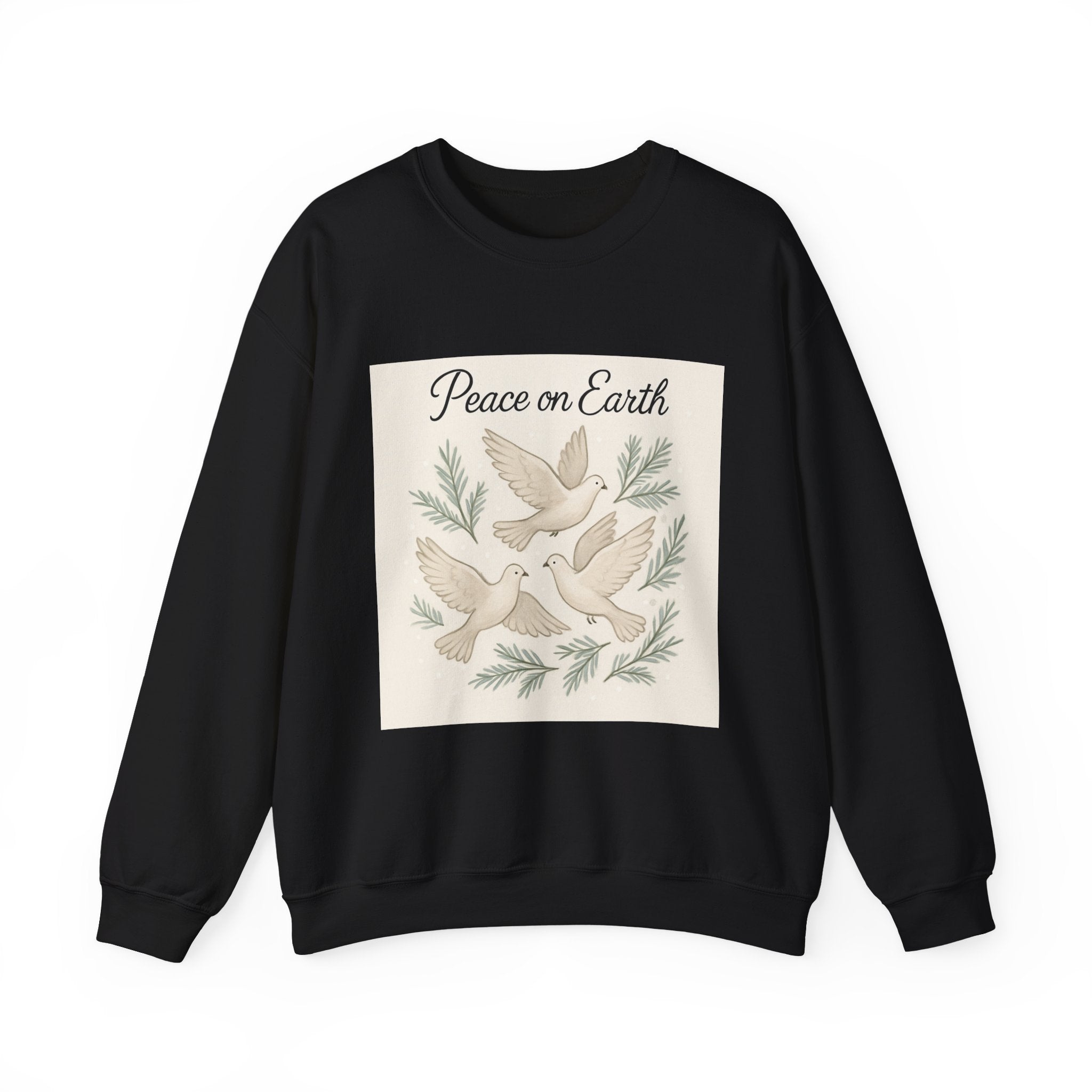 Peace on Earth Dove Crewneck Sweatshirt — Vintage Holiday Peace Graphic