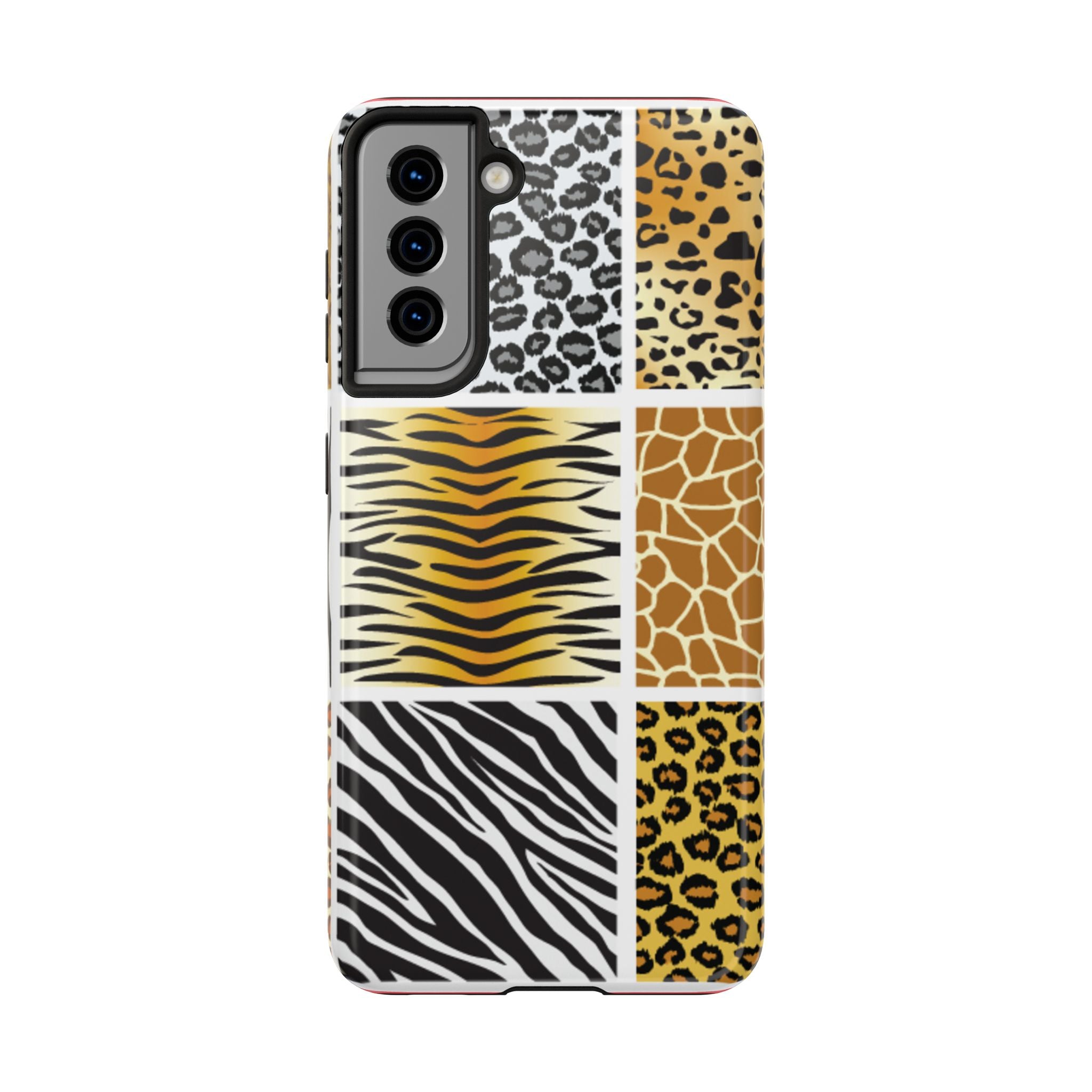 Wild Patchwork Tough Phone Case — Leopard, Zebra & Giraffe Animal Print