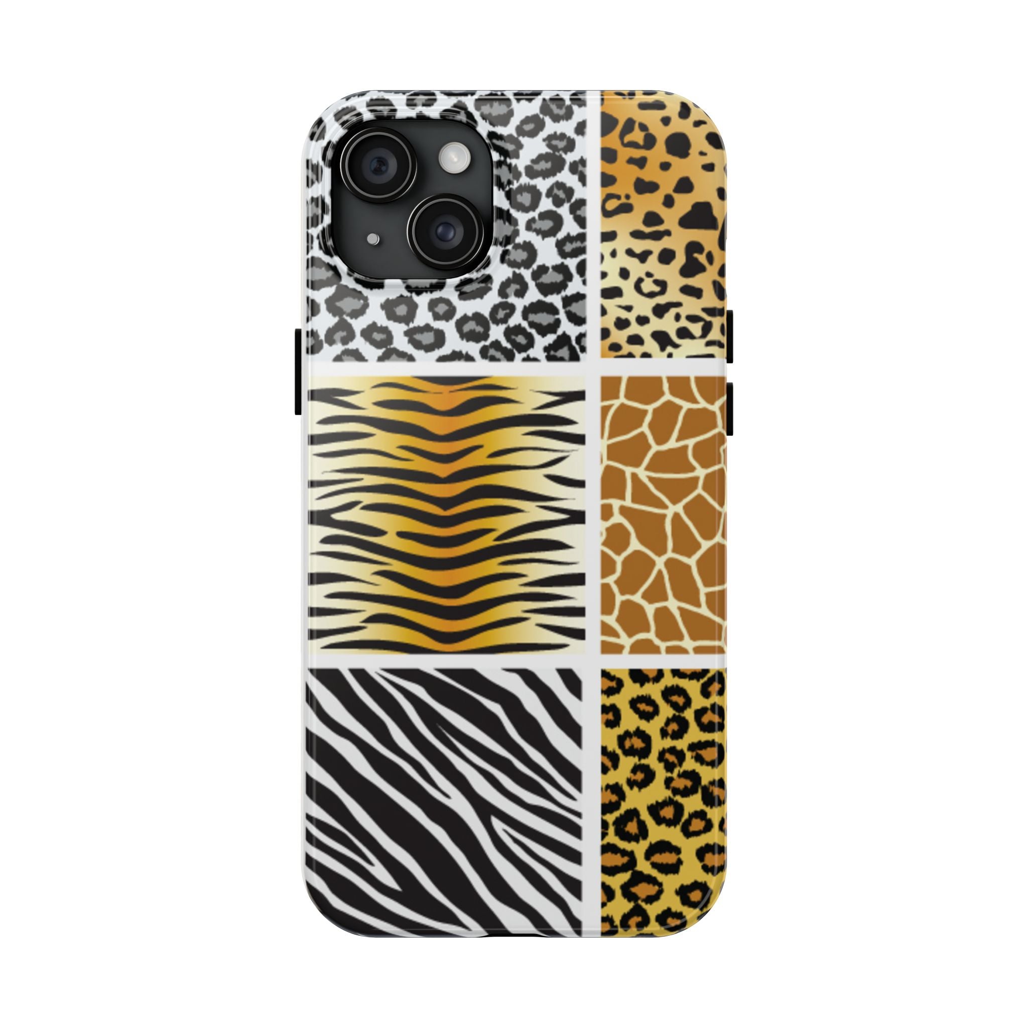 Wild Patchwork Tough Phone Case — Leopard, Zebra & Giraffe Animal Print