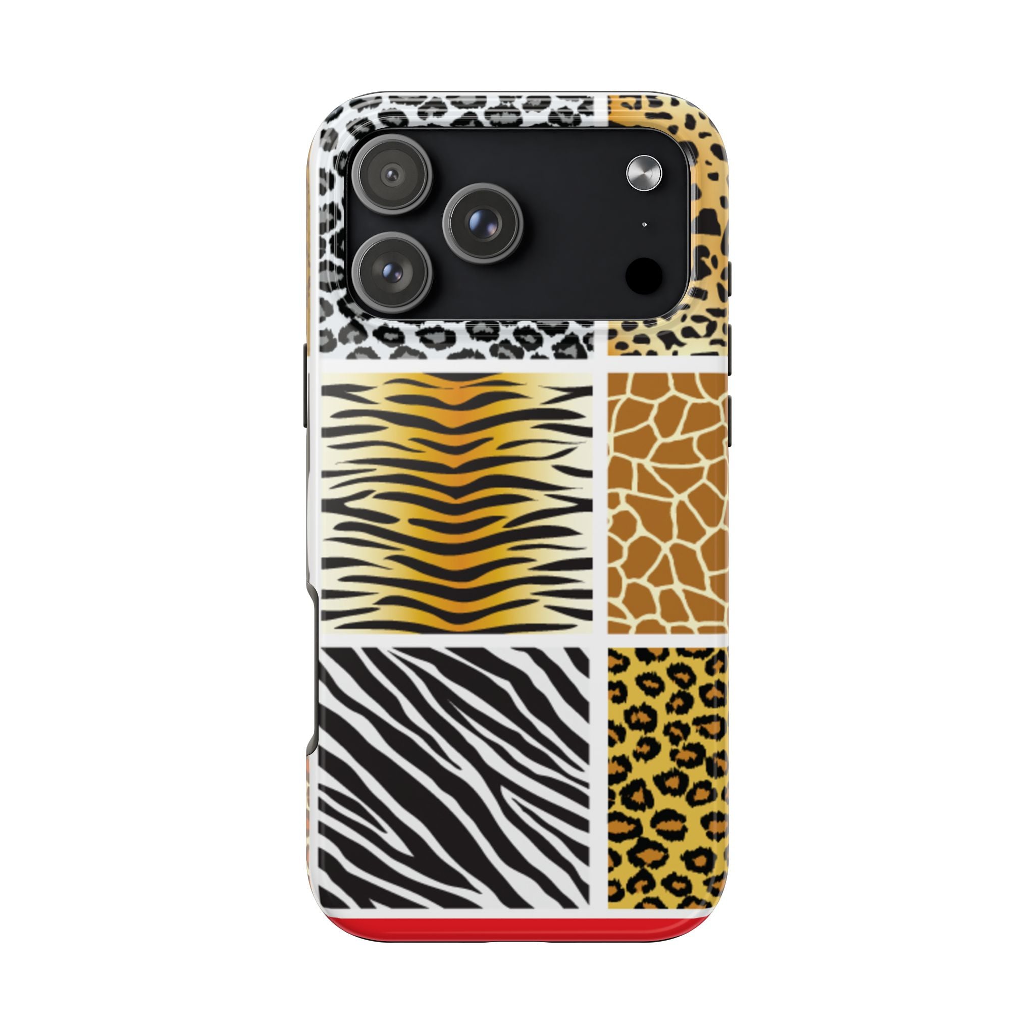 Wild Patchwork Tough Phone Case — Leopard, Zebra & Giraffe Animal Print